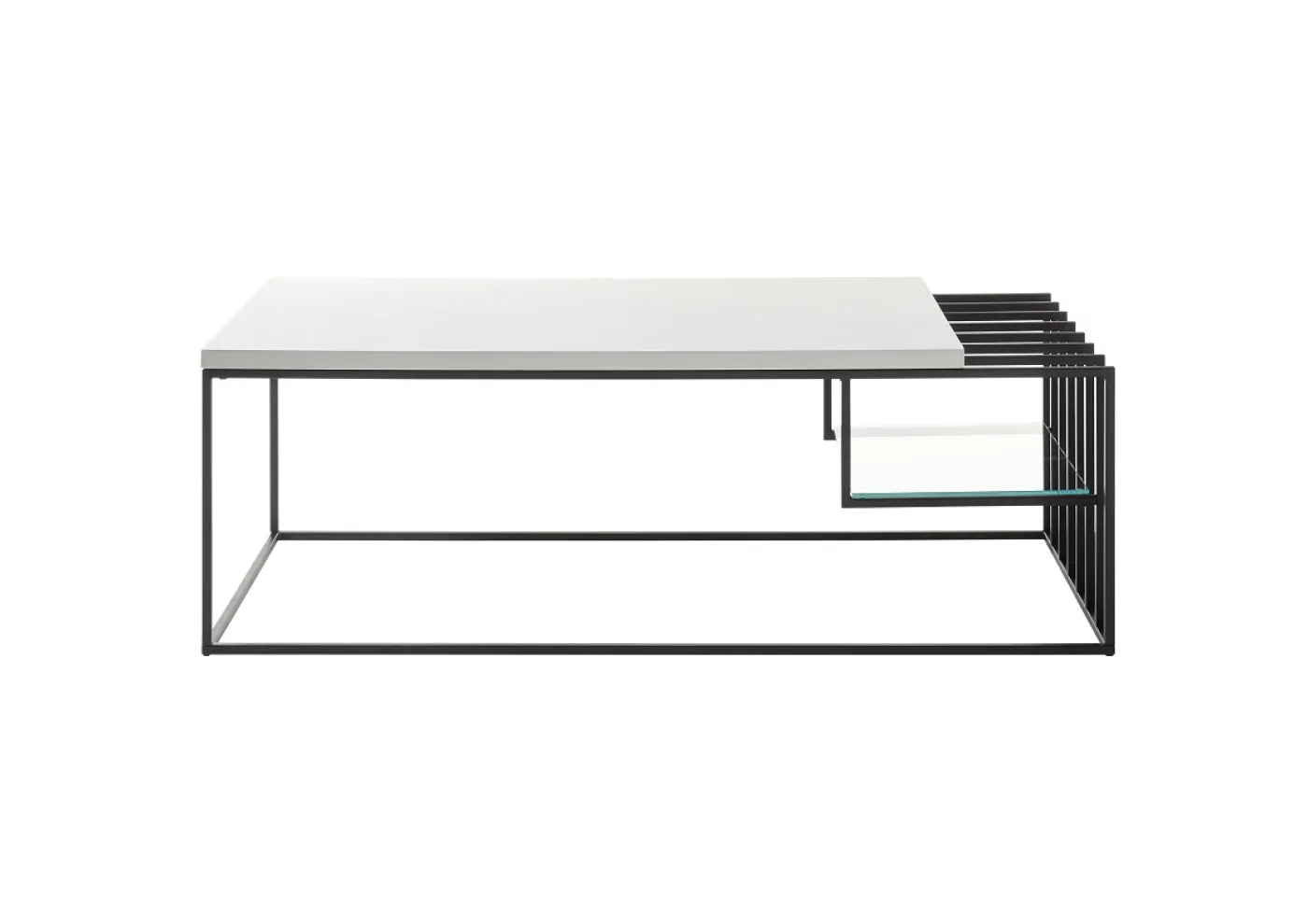 Couchtisch Juba | 120x60 | weiß matt / schwarz
