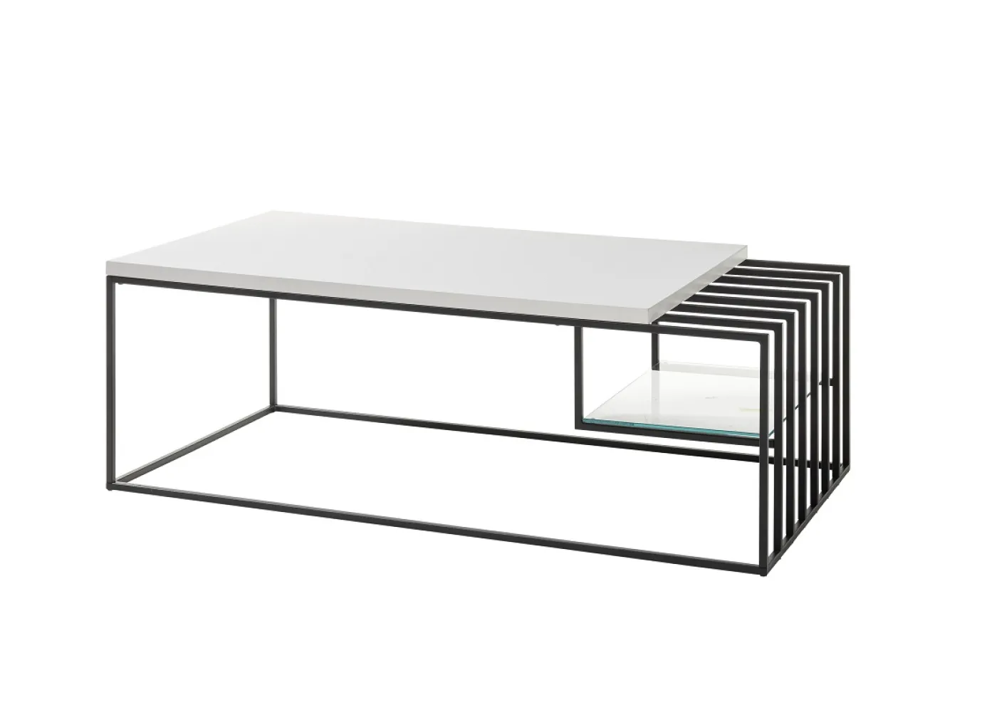 Couchtisch Juba | 120x60 | weiß matt / schwarz