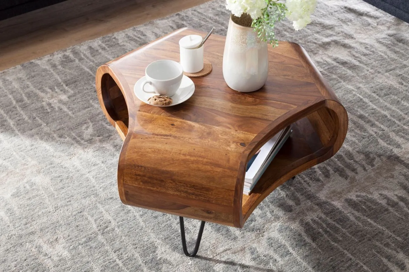Couchtisch Malaya | 55x55 | Sheesham Holz massiv | braun
