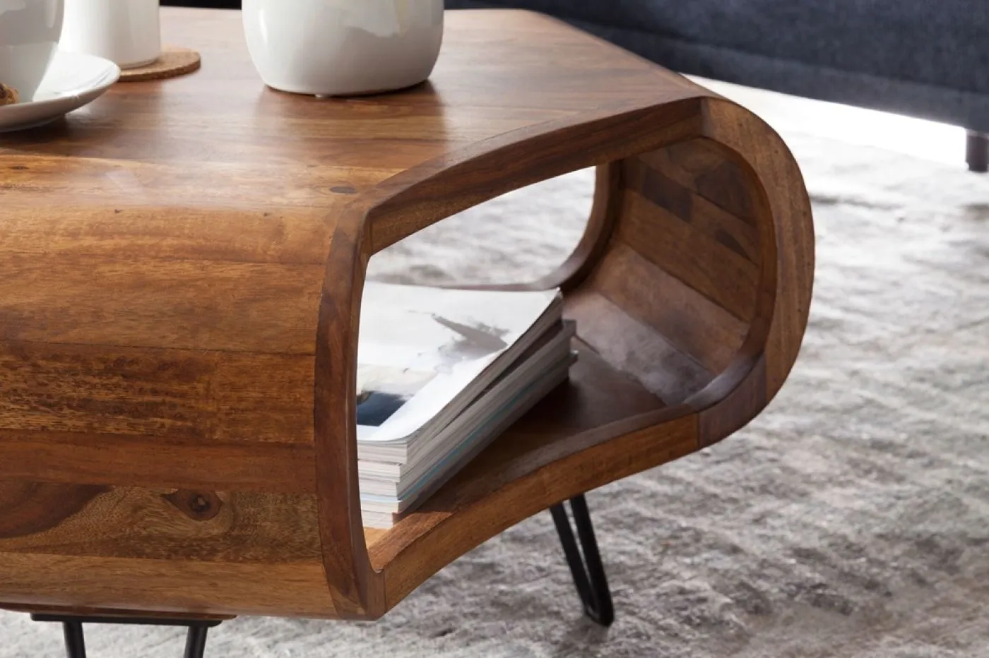 Couchtisch Malaya | 55x55 | Sheesham Holz massiv | braun