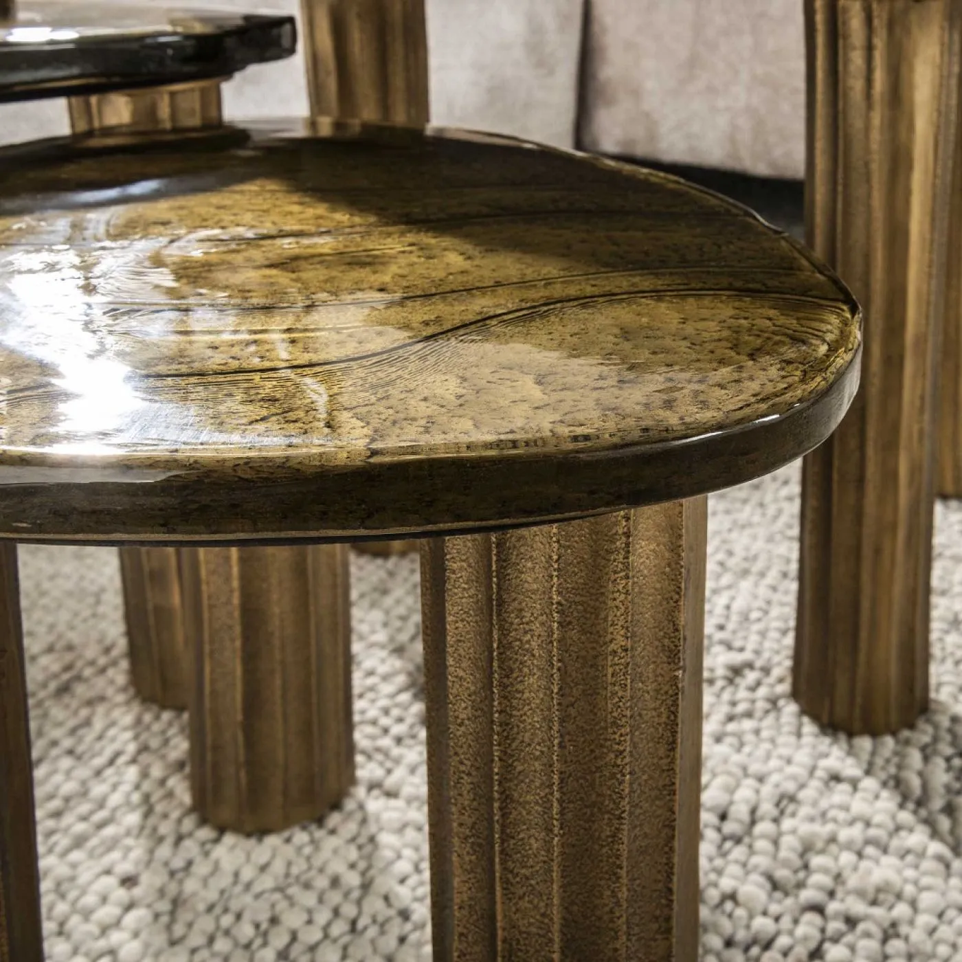Couchtisch Mira 2 | Glas | Antikgold