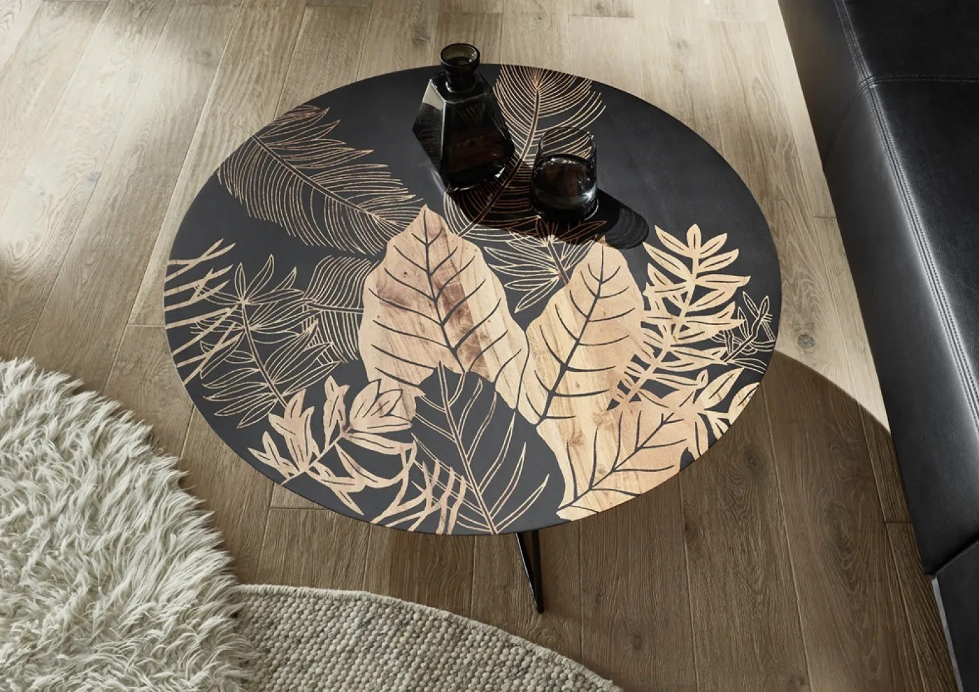 Couchtisch Mirandela | Mango rund | 85 cm bedruckt