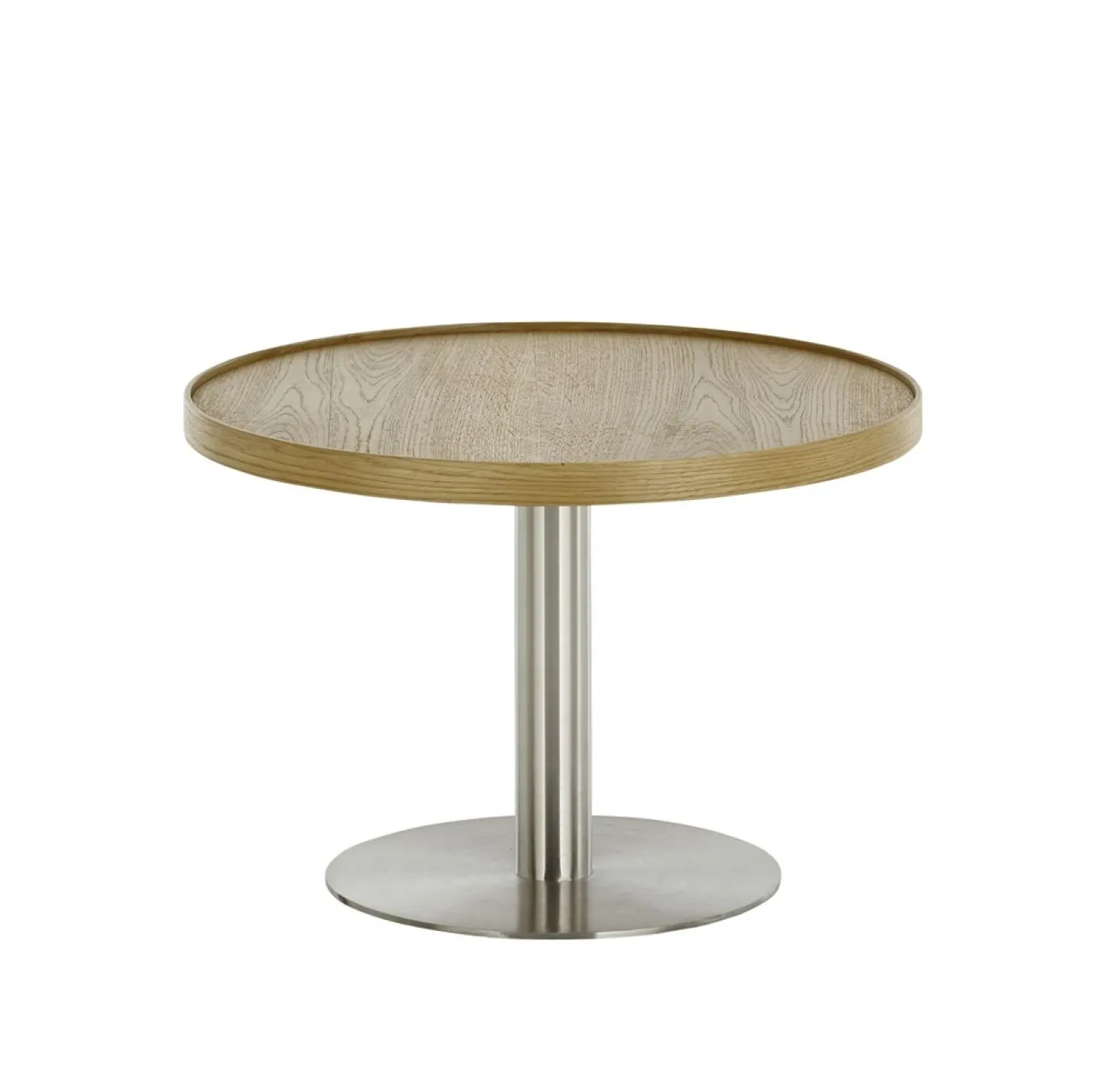 Couchtisch Monteverde | rund | Ø60 | Eiche / Edelstahl | 60 x 40 cm