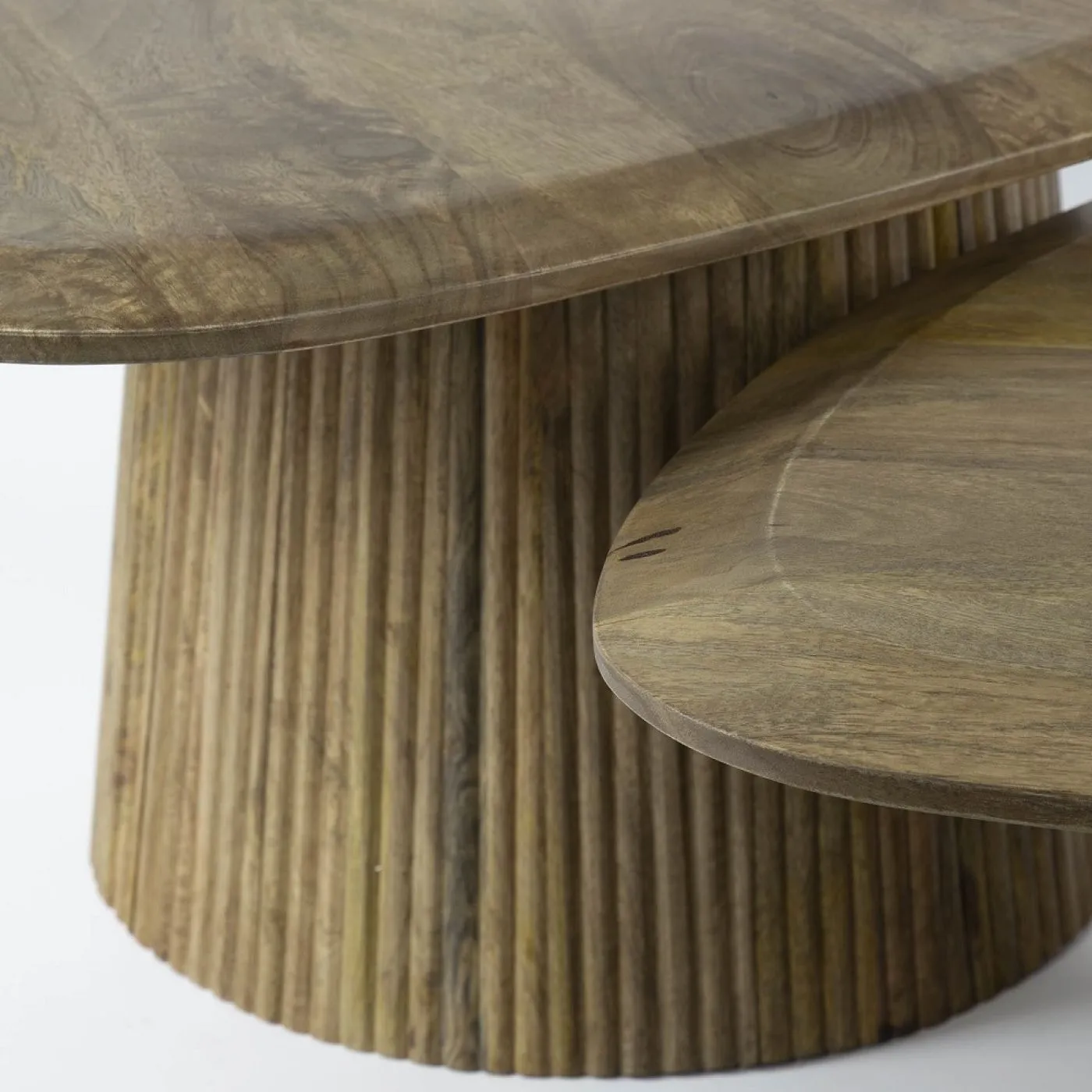 Couchtisch Set Board | 2-teilig | Mangoholz massiv | sandfarbe