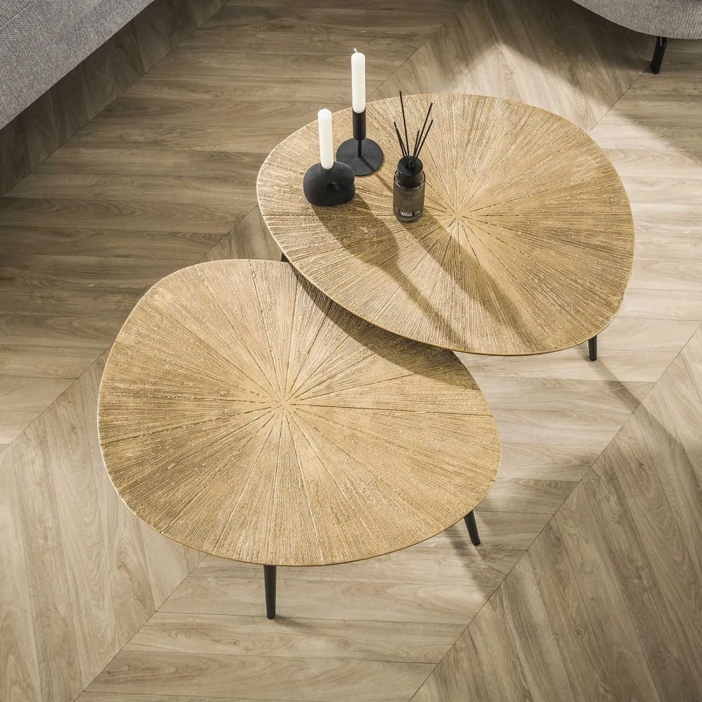 Couchtisch Set Coins | 2-teilig | Metall | Bronze Ray
