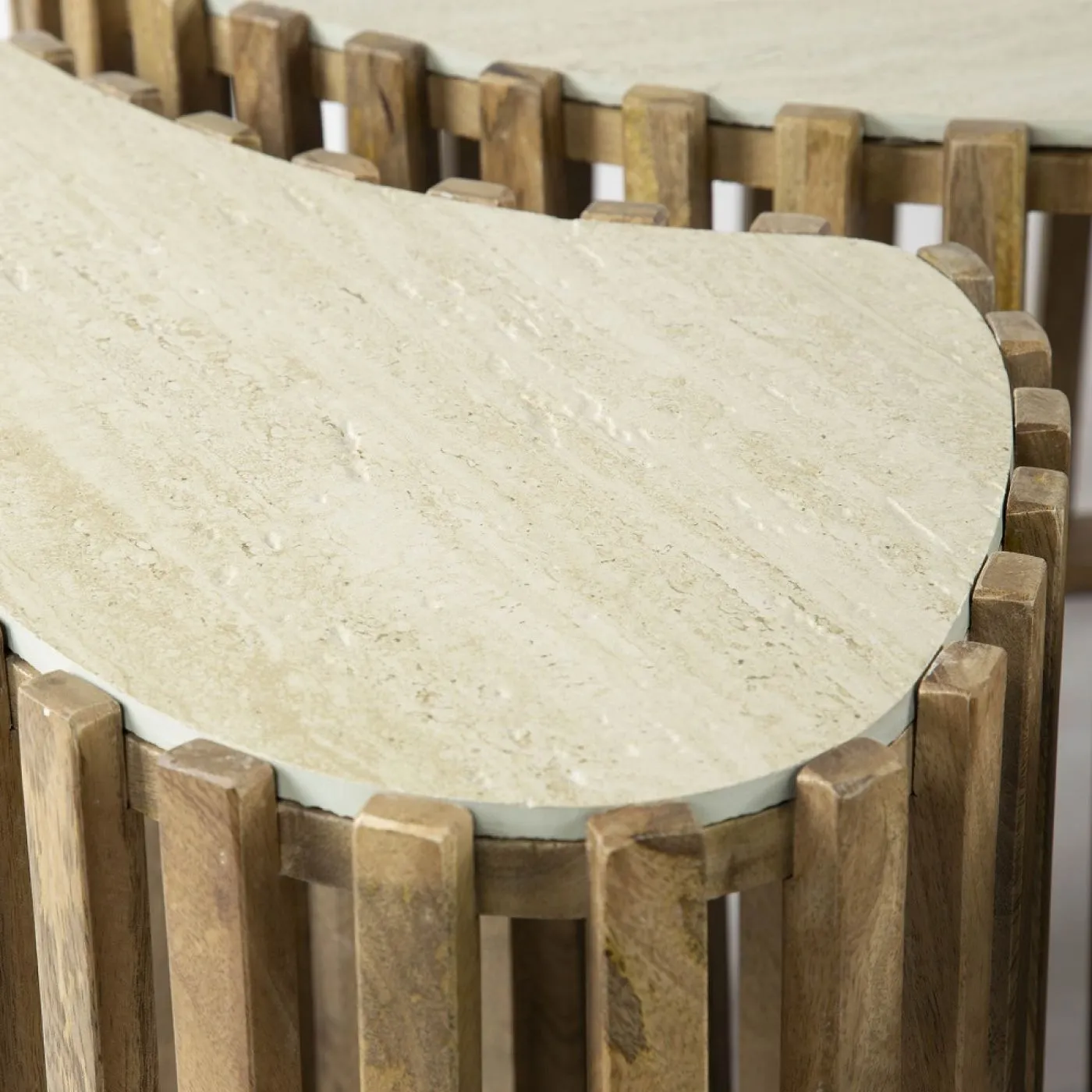 Couchtisch Set Kalia 2 | 3-teilig | Mangoholz | Sandfarbe