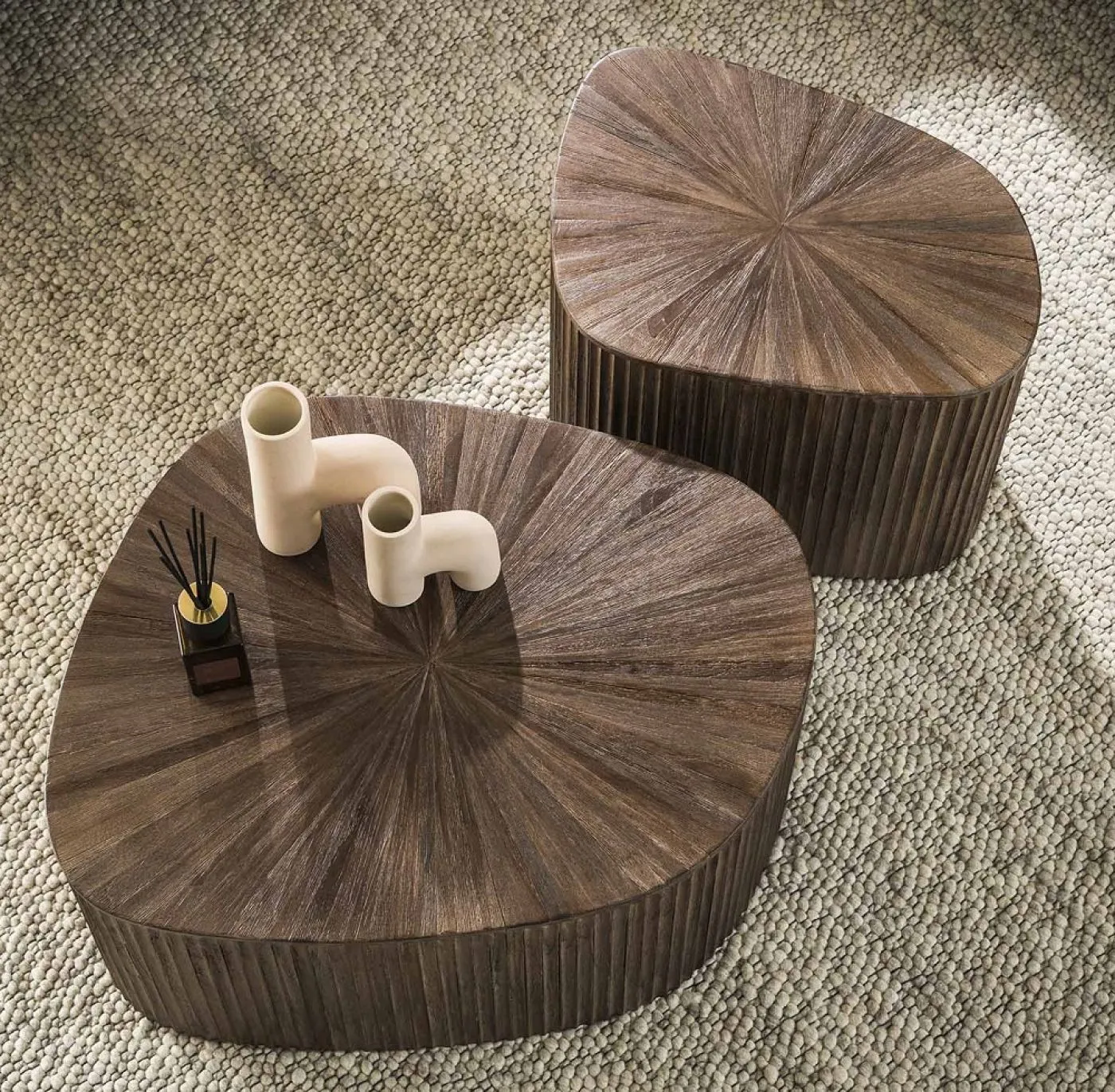 Couchtisch Set Luck 2 | 2-teilig | Teakholz massiv | Espresso