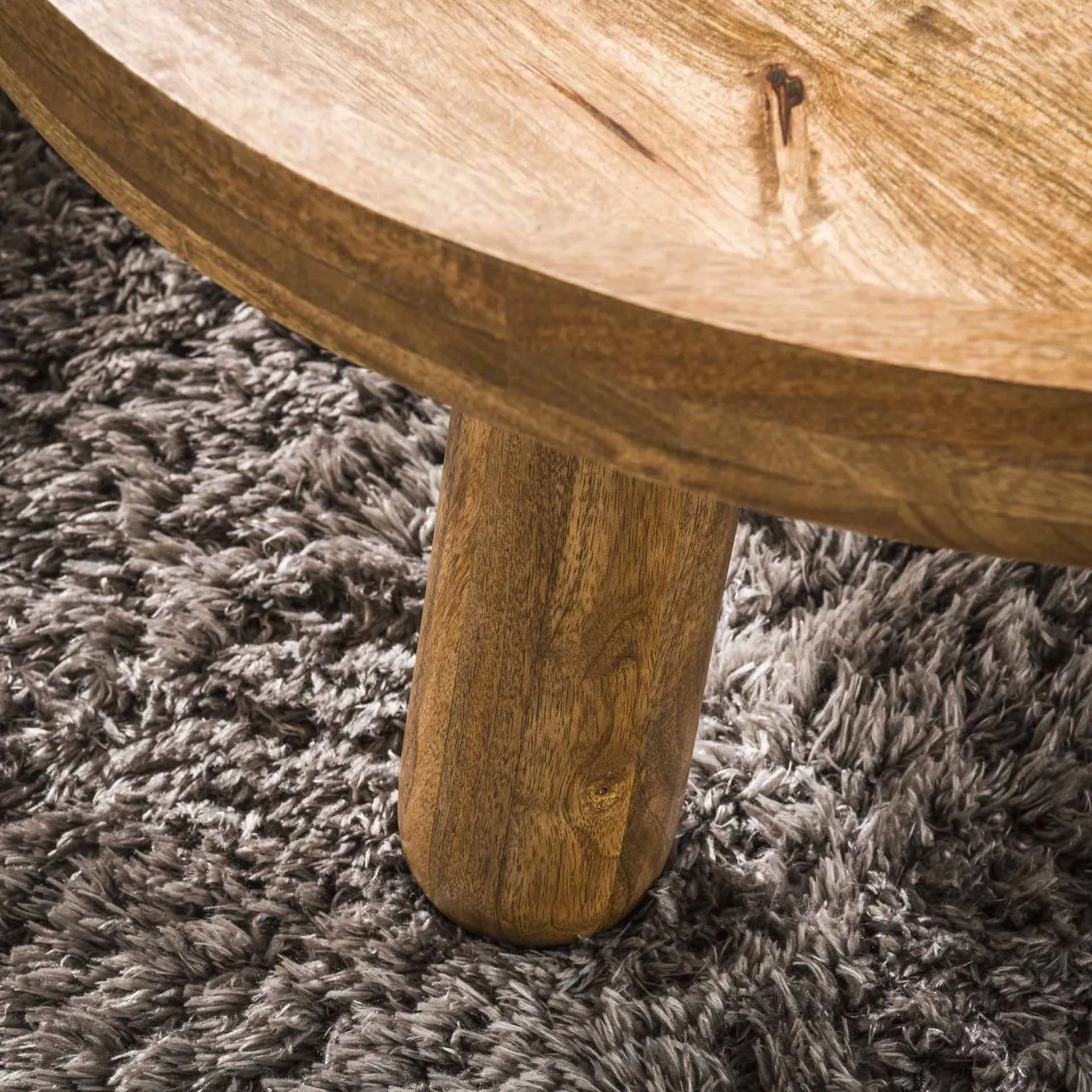 Couchtisch Set Mando | 2-teilig | Ø60/Ø80 | Mangoholz | Sandfarben