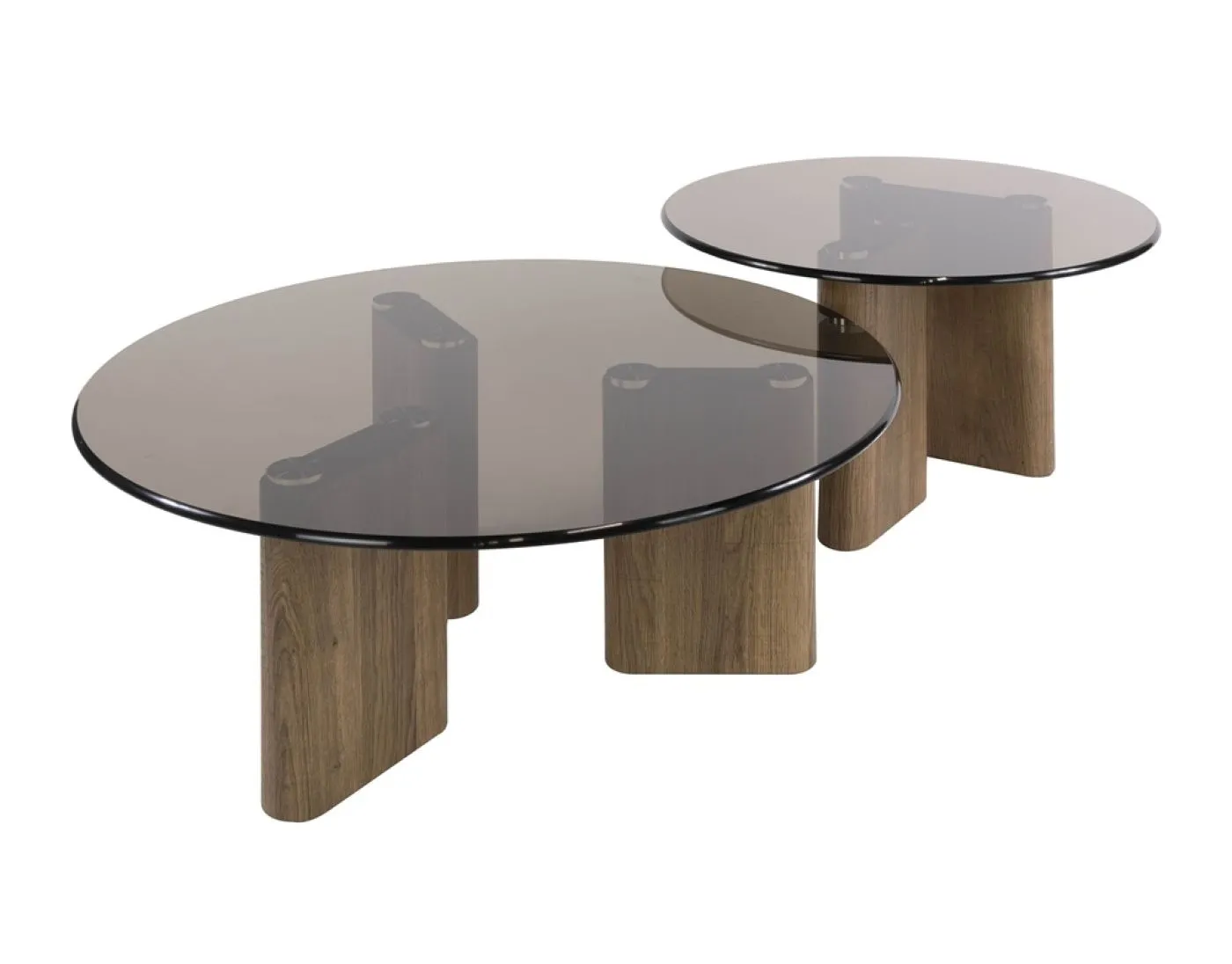 Couchtisch Set Shades | 2-teilig | rund Ø58/76 | Glas | Bronze