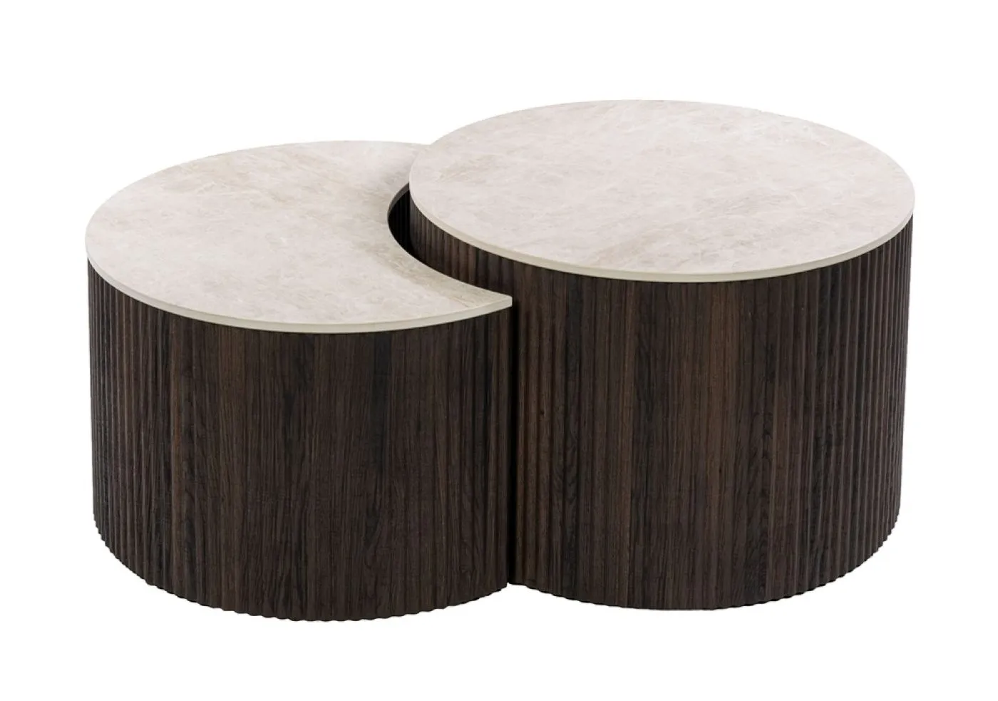 Couchtisch Set Sienna | 2-teilig | halbrund | 3D Keramik | Taj Mahal