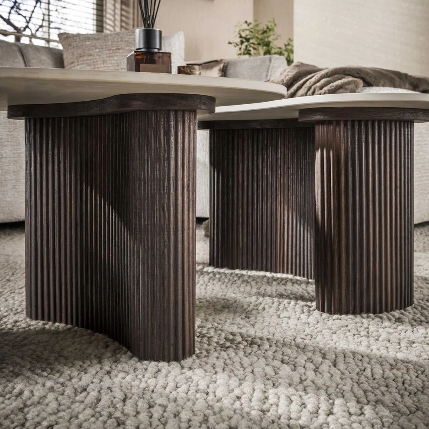 Couchtisch Set Sienna | organisches Design | 2-teilig | 3D Keramik | Taj Mahal