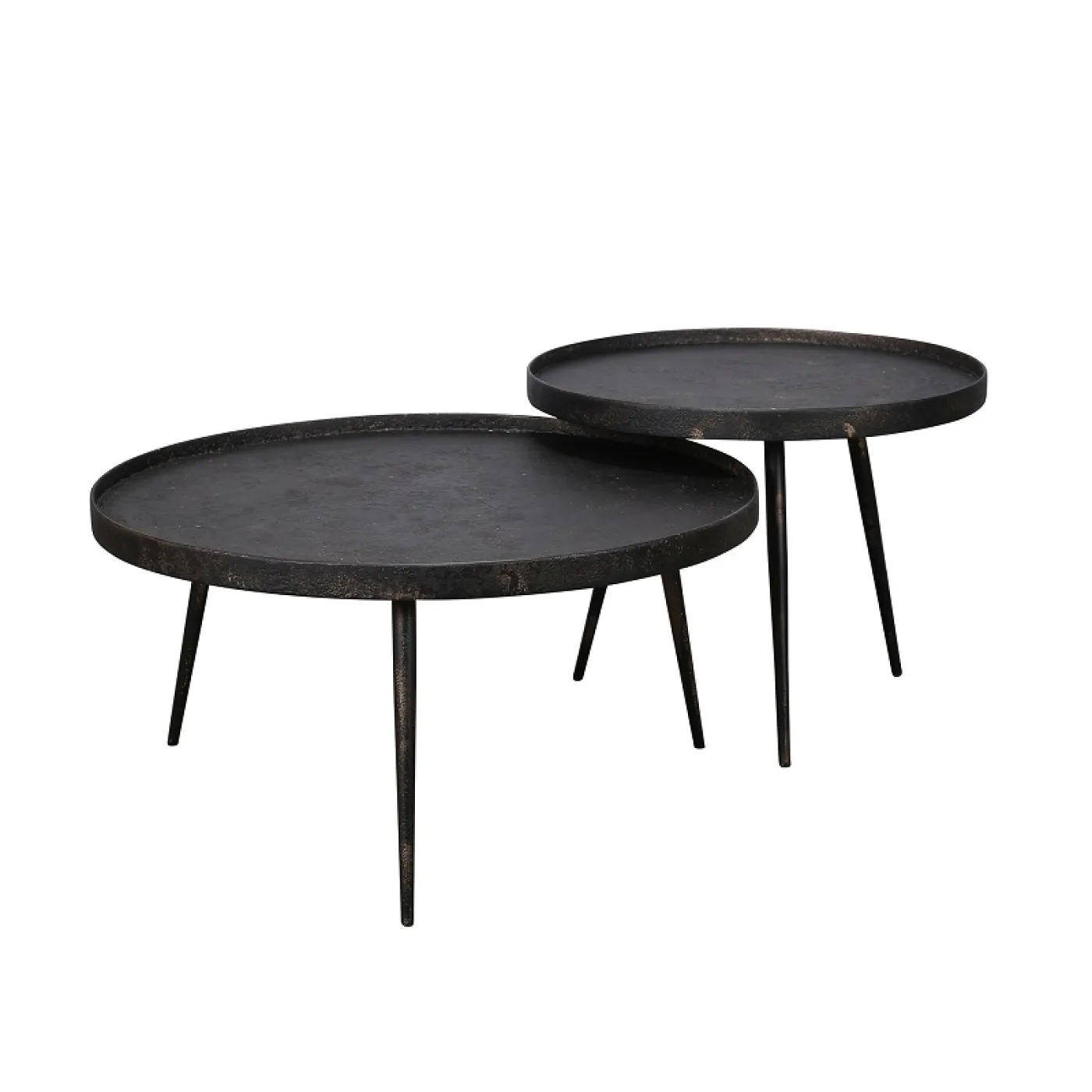 Couchtisch Set Yanet 2-teilig Ø58/Ø76 | Metall | grau / metallic