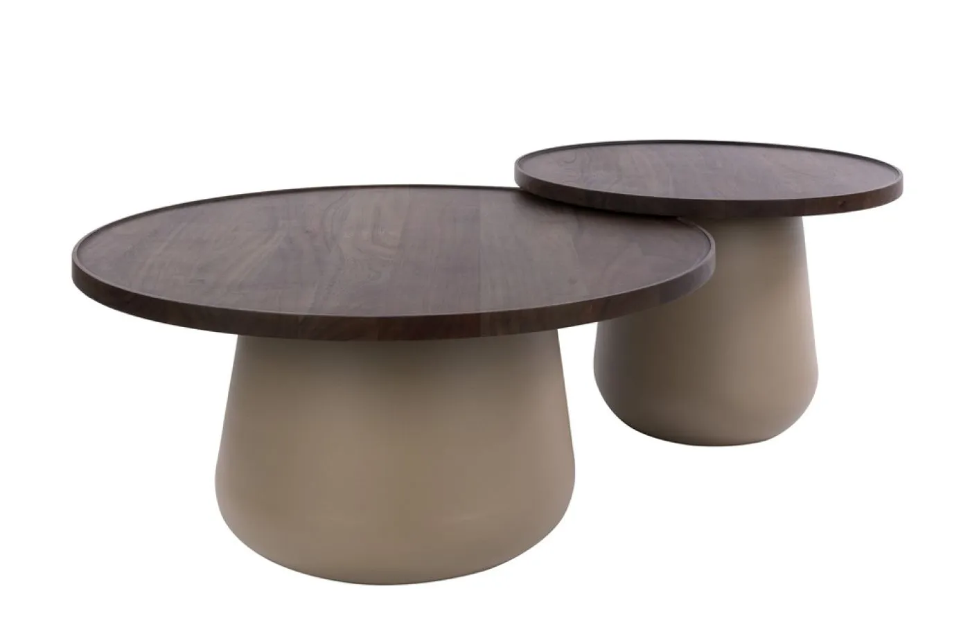 Couchtisch Set Zeron | 2-teilig | rund | Akazie massiv | Braun