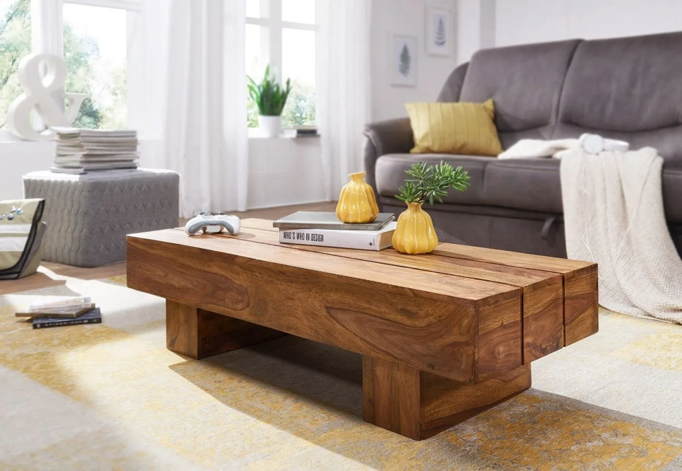 Couchtisch Sira | Sheesham Holz Massiv | braun