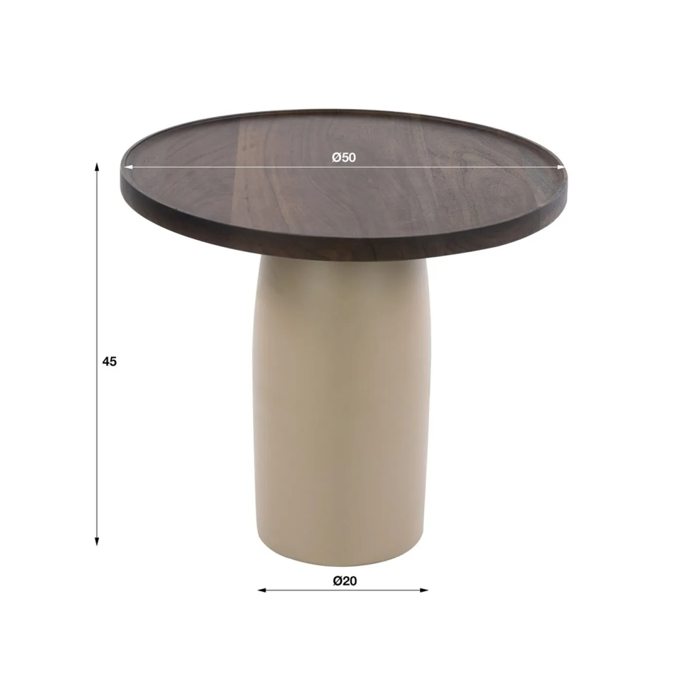 Couchtisch Zeron | rund | Akazie massiv | Braun