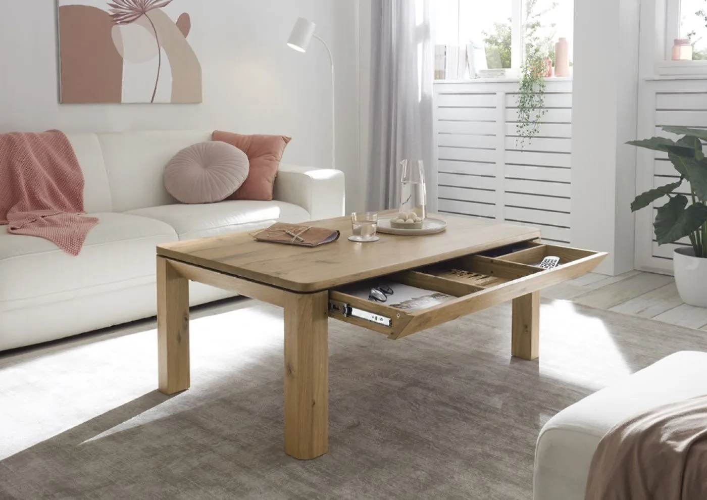 Couchtisch Zwolle | Eiche | mit Schubkasten | 110X70