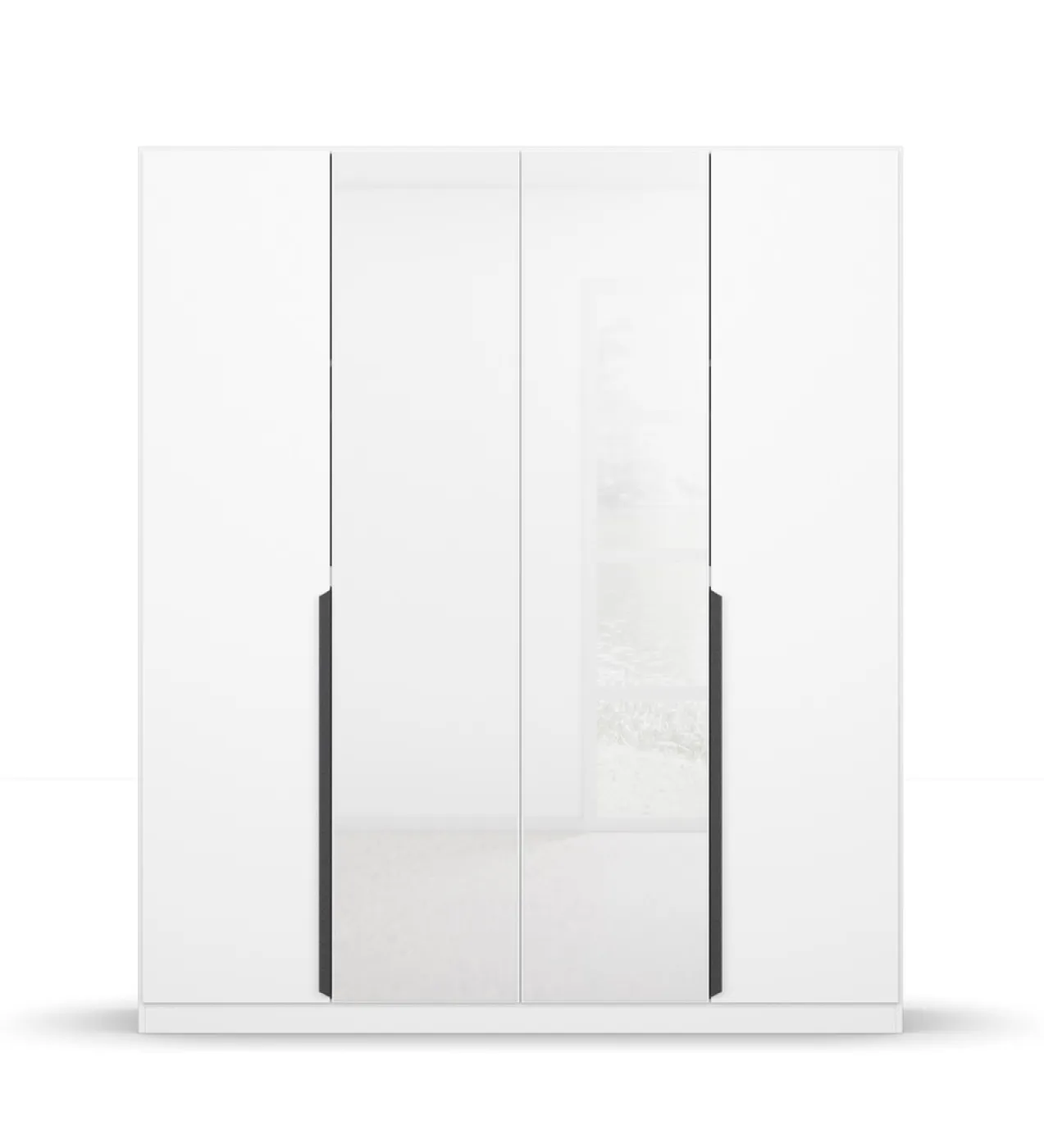 Drehtürenschrank Artemis | mit Glastüren | alpinweiß / weiß | 181 x 210 x 54 cm