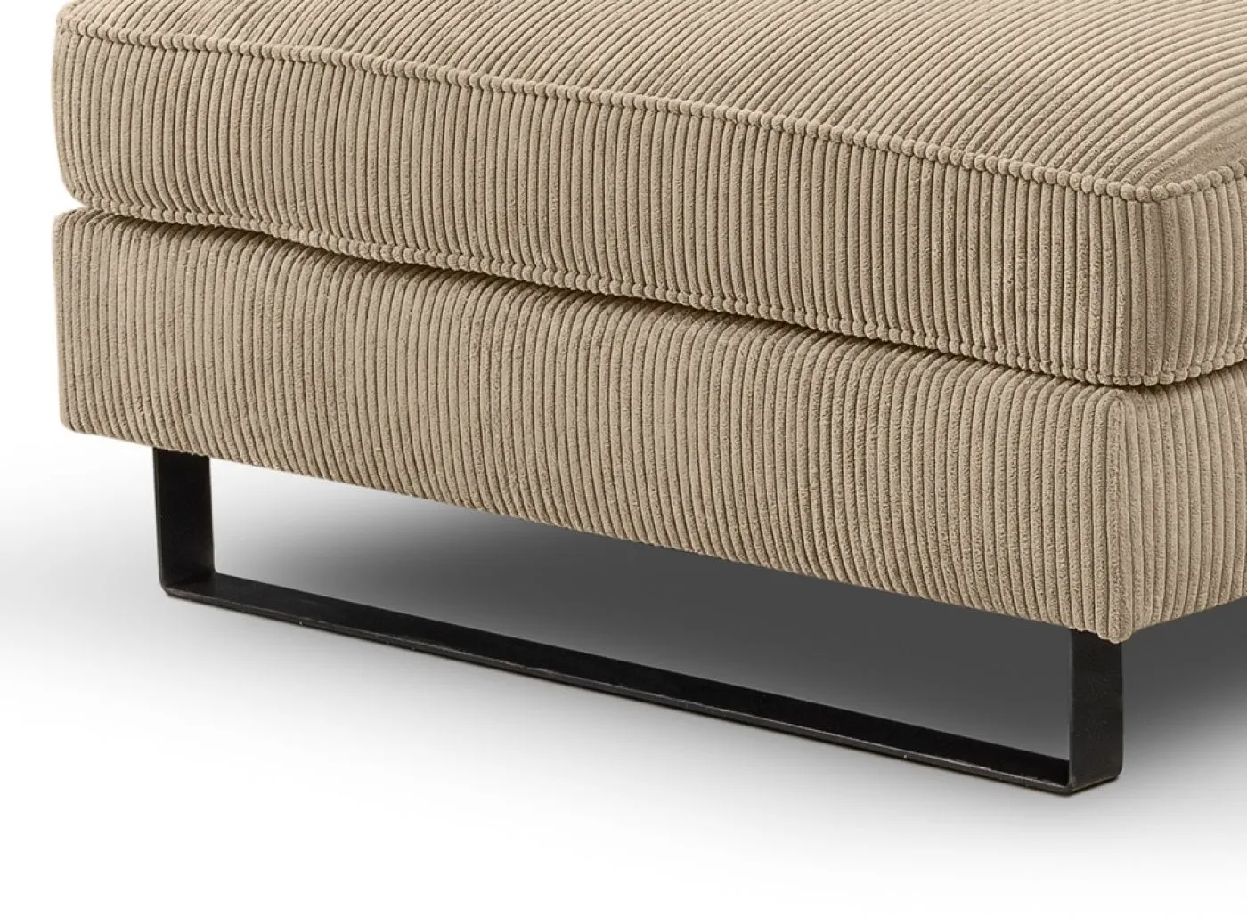 Ecksofa Bolivia links mit Rückenkissen | 276cm | Cord | beige