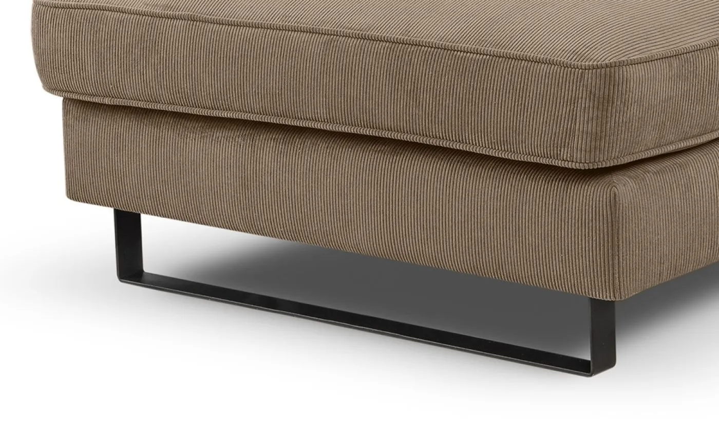 Ecksofa Bolivia links mit Rückenkissen | 276cm | Cord | braun-beige