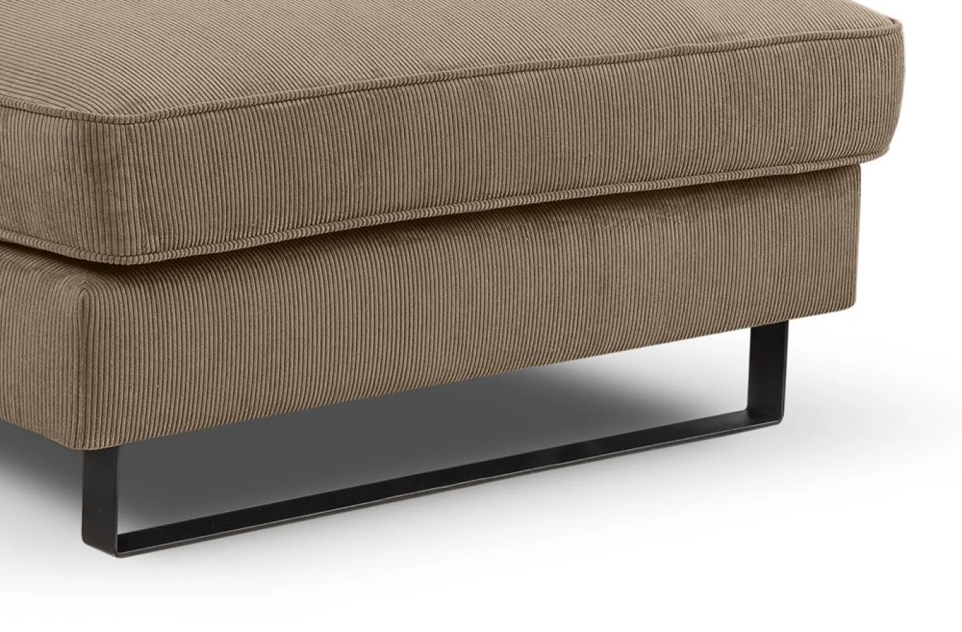 Ecksofa Bolivia rechts mit Rückenkissen | 276cm | Cord | braun-beige