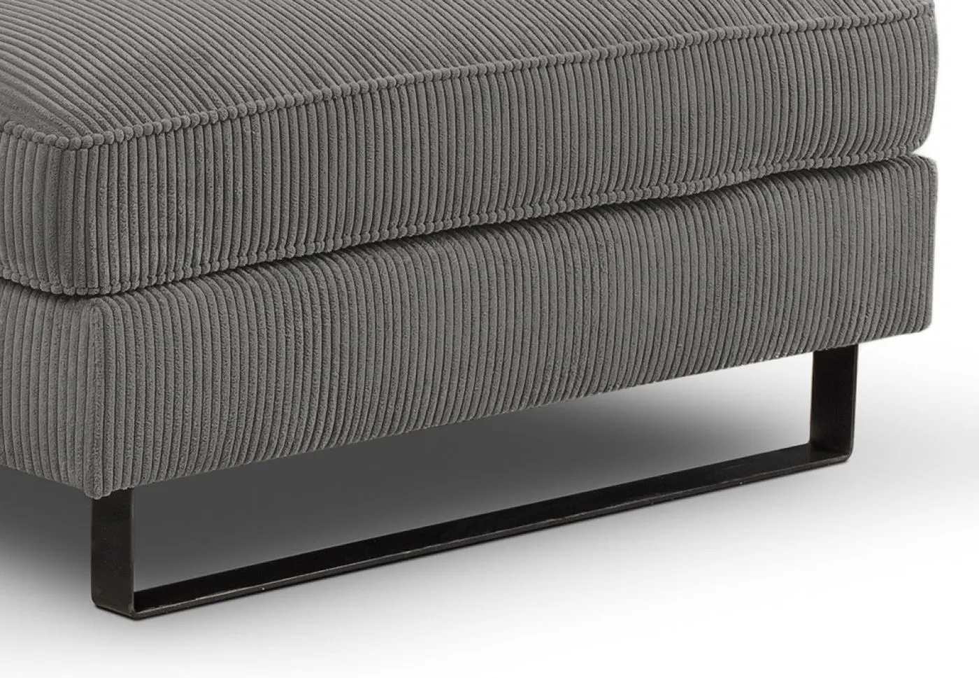 Ecksofa Bolivia rechts mit Rückenkissen | 276cm | Cord | grau