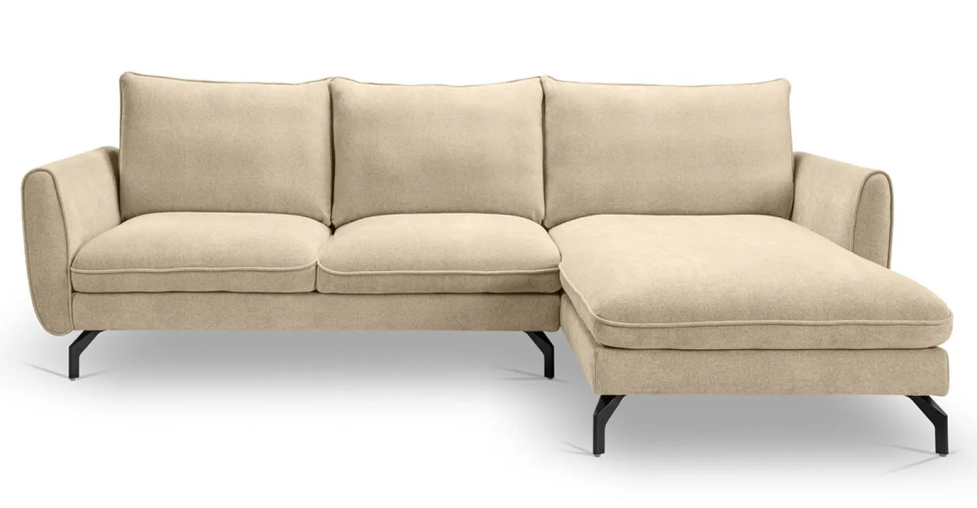 Ecksofa Toronto L-Form rechts | 259cm | Webstoff | beige