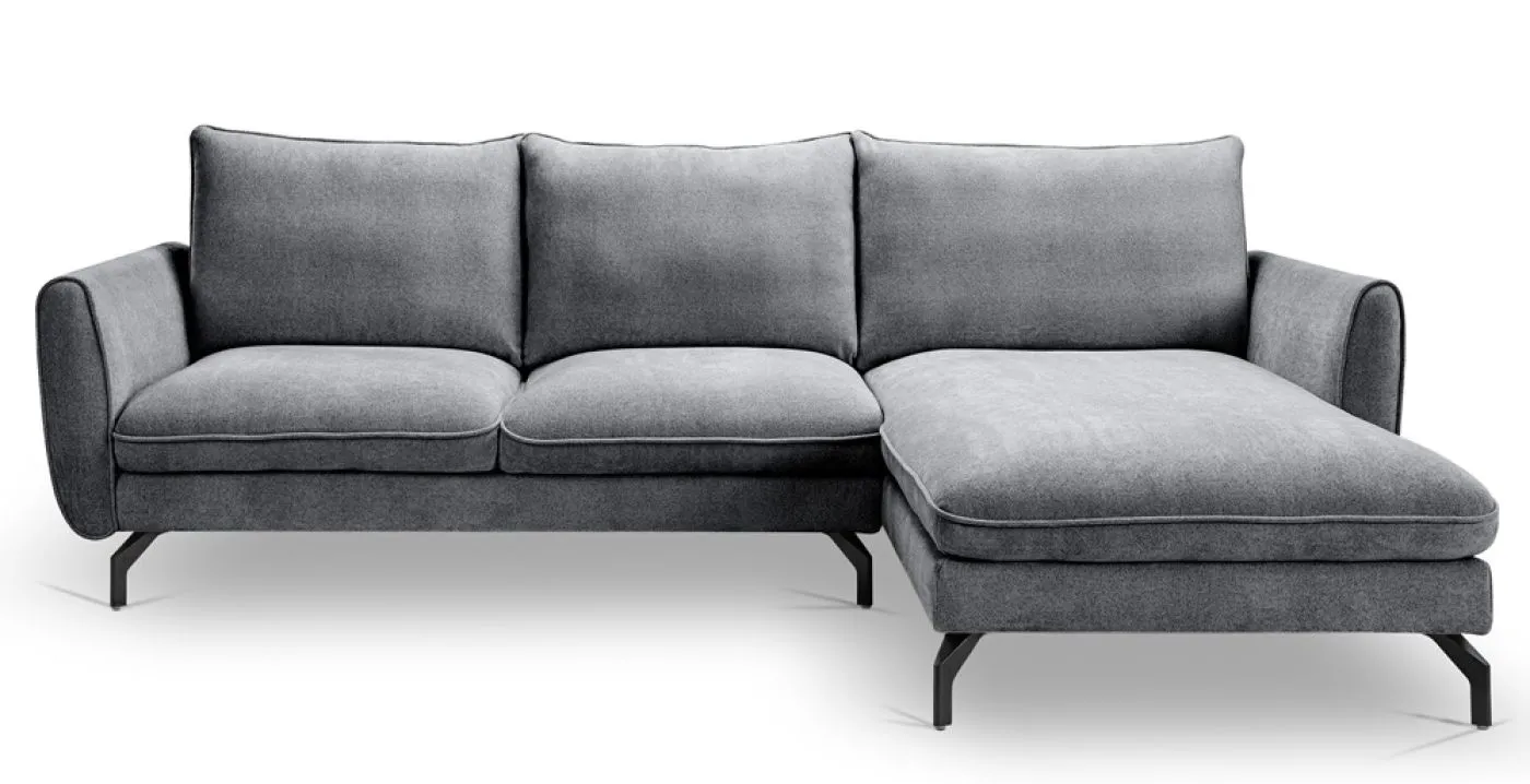 Ecksofa Toronto L-Form rechts | 259cm | Webstoff | grau