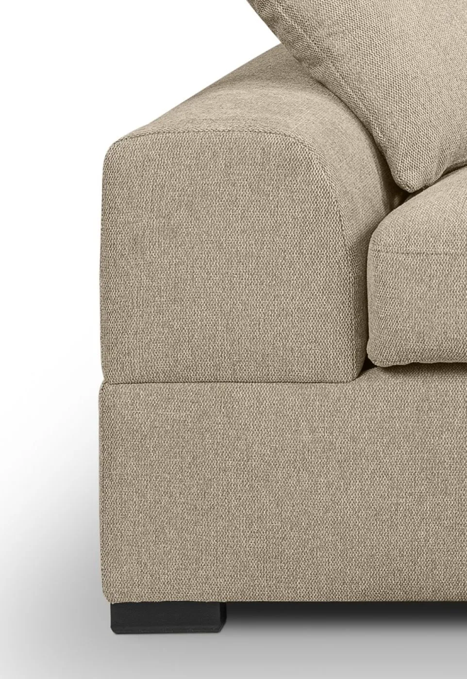 Ecksofa Veda rechts mit Rückenkissen | 308cm | Strukturstoff | beige
