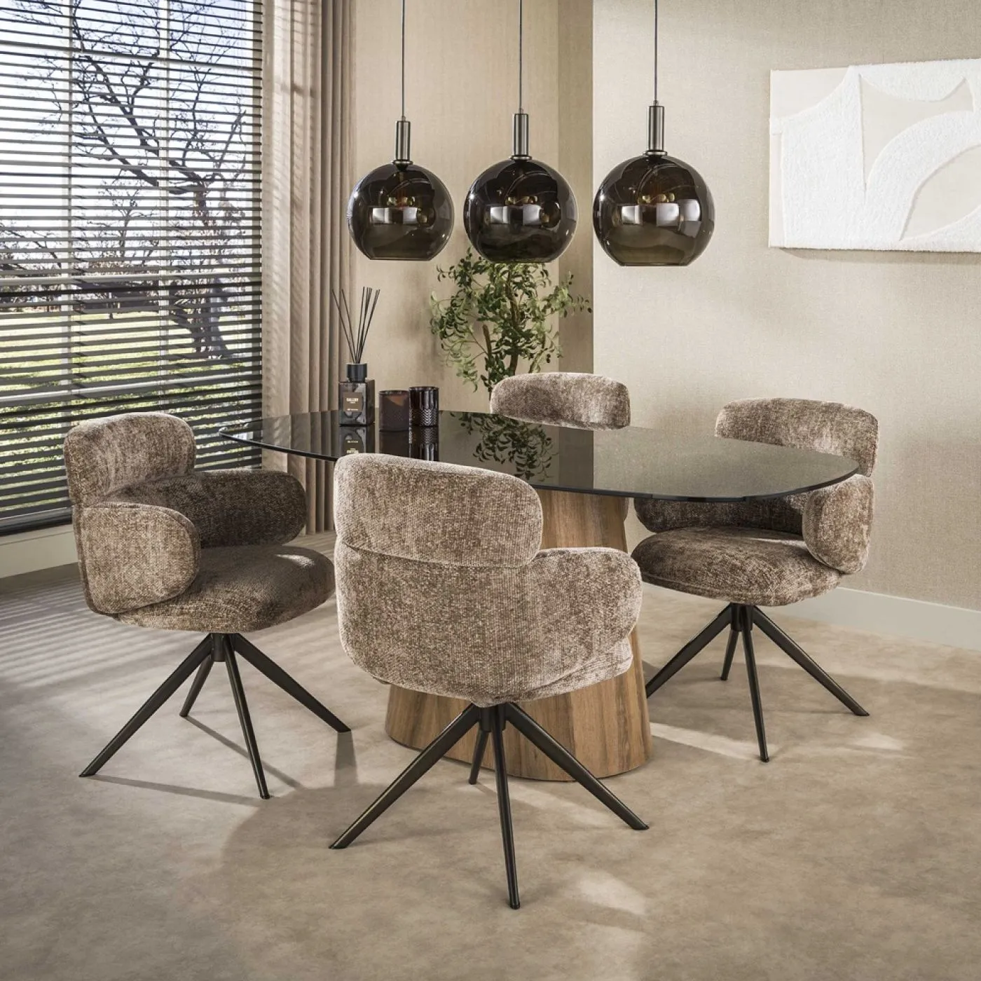 Esstich Shades dänisch oval | 215cm | Glas | Bronze