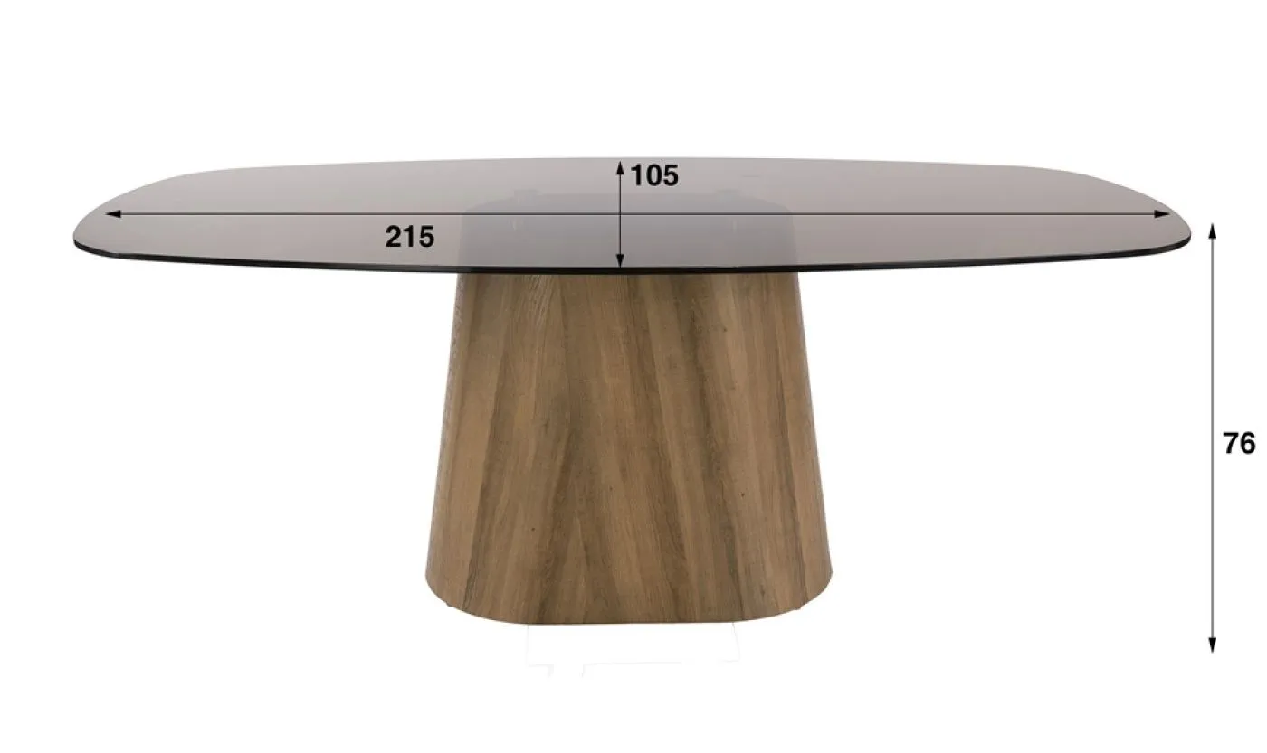 Esstich Shades dänisch oval | 215cm | Glas | Bronze
