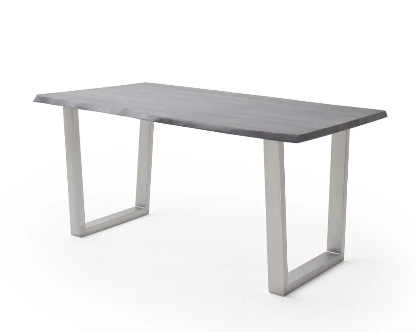 Esstisch Calabria | Akazie massiv | T-Gestell Edelstahl | 160/180/200/220/240 | grau | verschiedene Größen