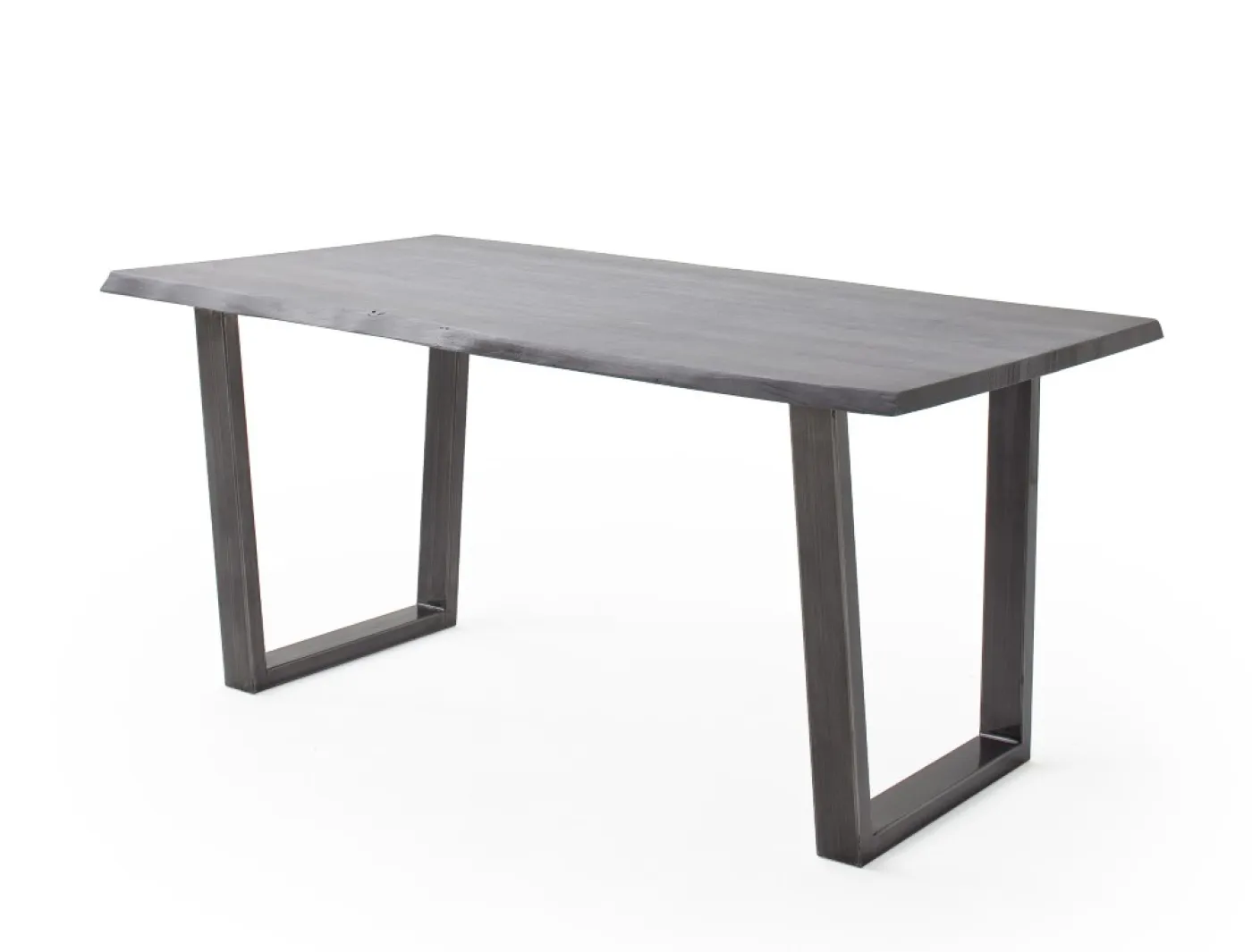 Esstisch Calabria | Akazie massiv | T-Gestell | grau / antik gewischt | 180 x 100-Tischplatte 3,5 cm