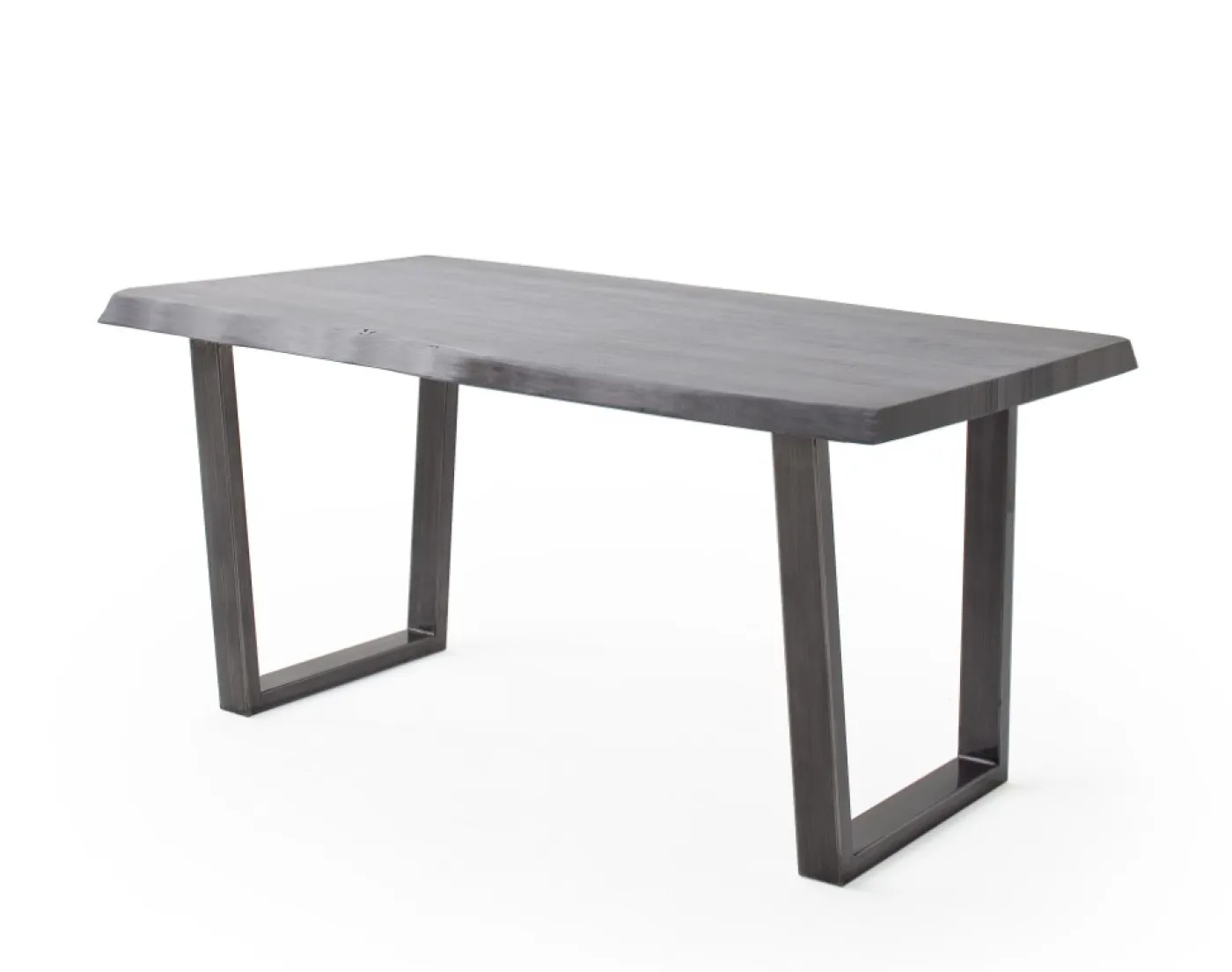 Esstisch Calabria | Akazie massiv | T-Gestell | grau / antik gewischt | 240 x 100-Tischplatte 5,5 cm