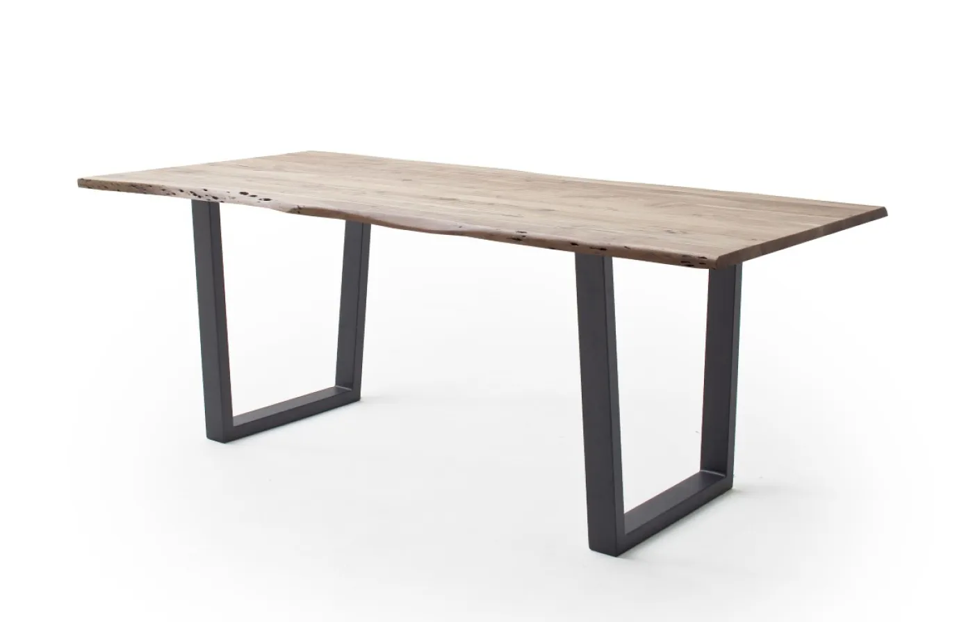 Esstisch Calabria | Akazie massiv | T-Gestell | natur / anthrazit | 160 x 90-Tischplatte 2,5 cm