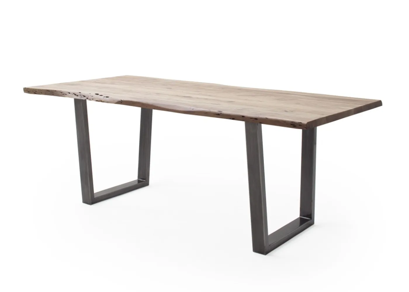 Esstisch Calabria | Akazie massiv | T-Gestell | natur / antik gewischt | 200 x 100 -Tischplatte 3,5 cm