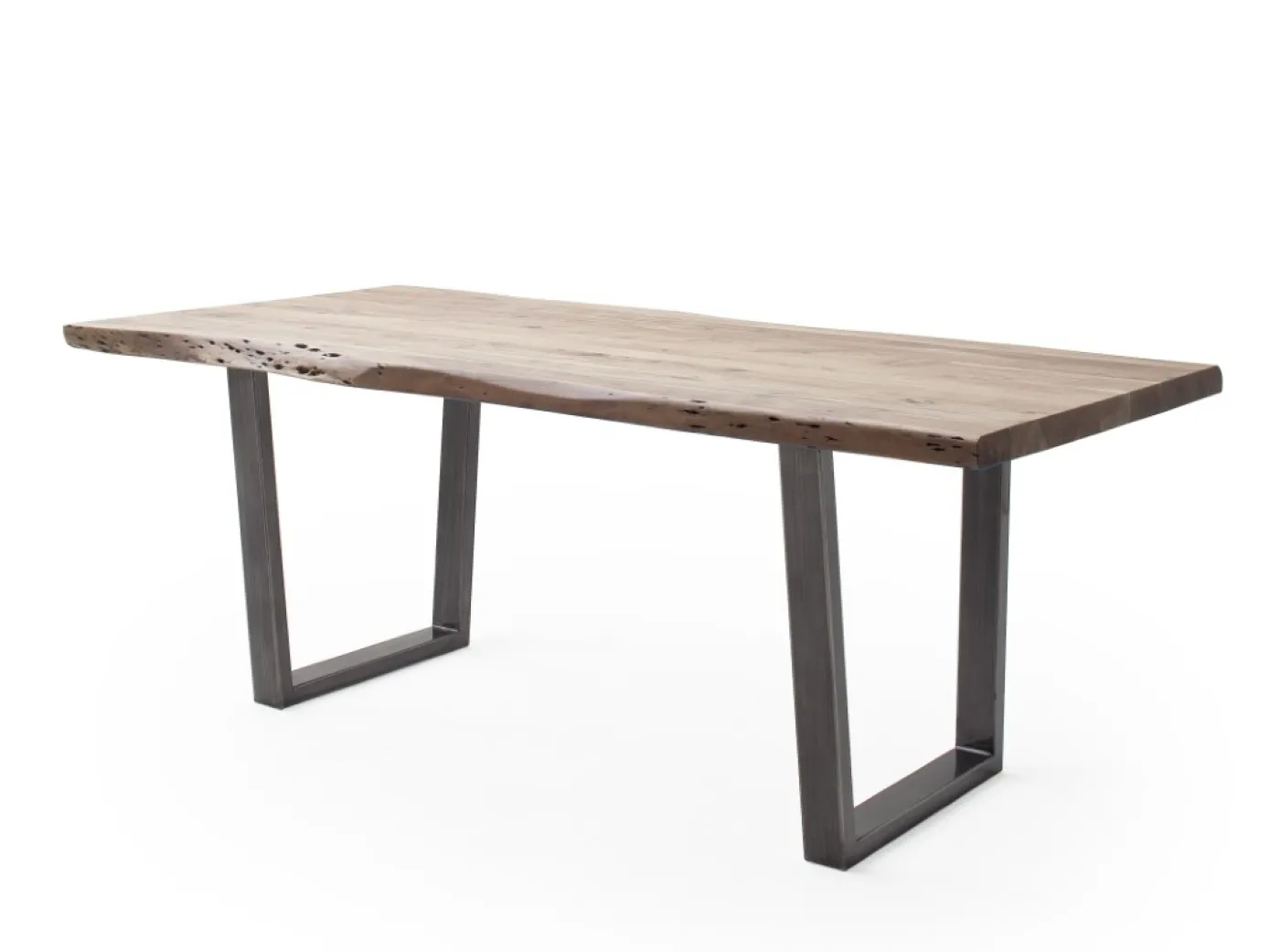 Esstisch Calabria | Akazie massiv | T-Gestell | natur / antik gewischt | 220 x 100 -Tischplatte 5,5 cm