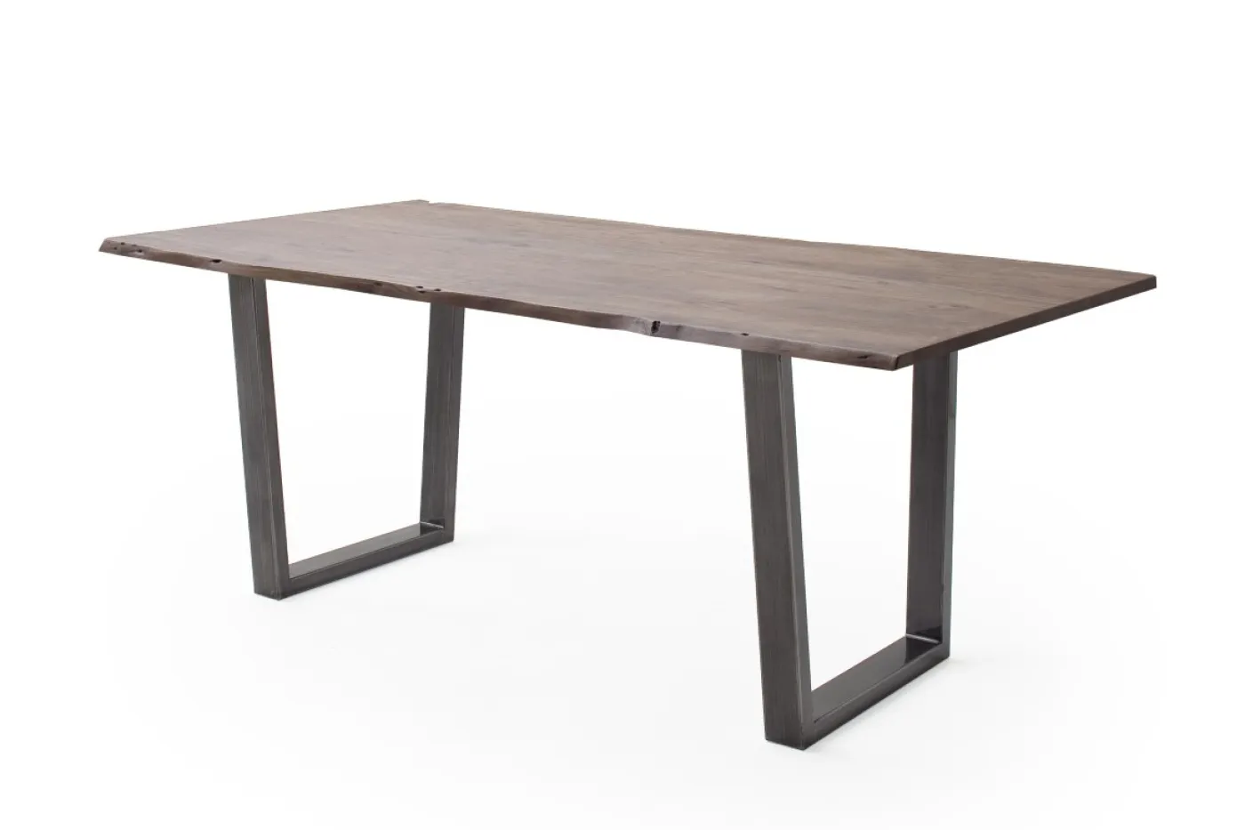 Esstisch Calabria | Akazie massiv | T-Gestell | walnuss / antik gewischt | 160 x 90-Tischplatte 2,5 cm