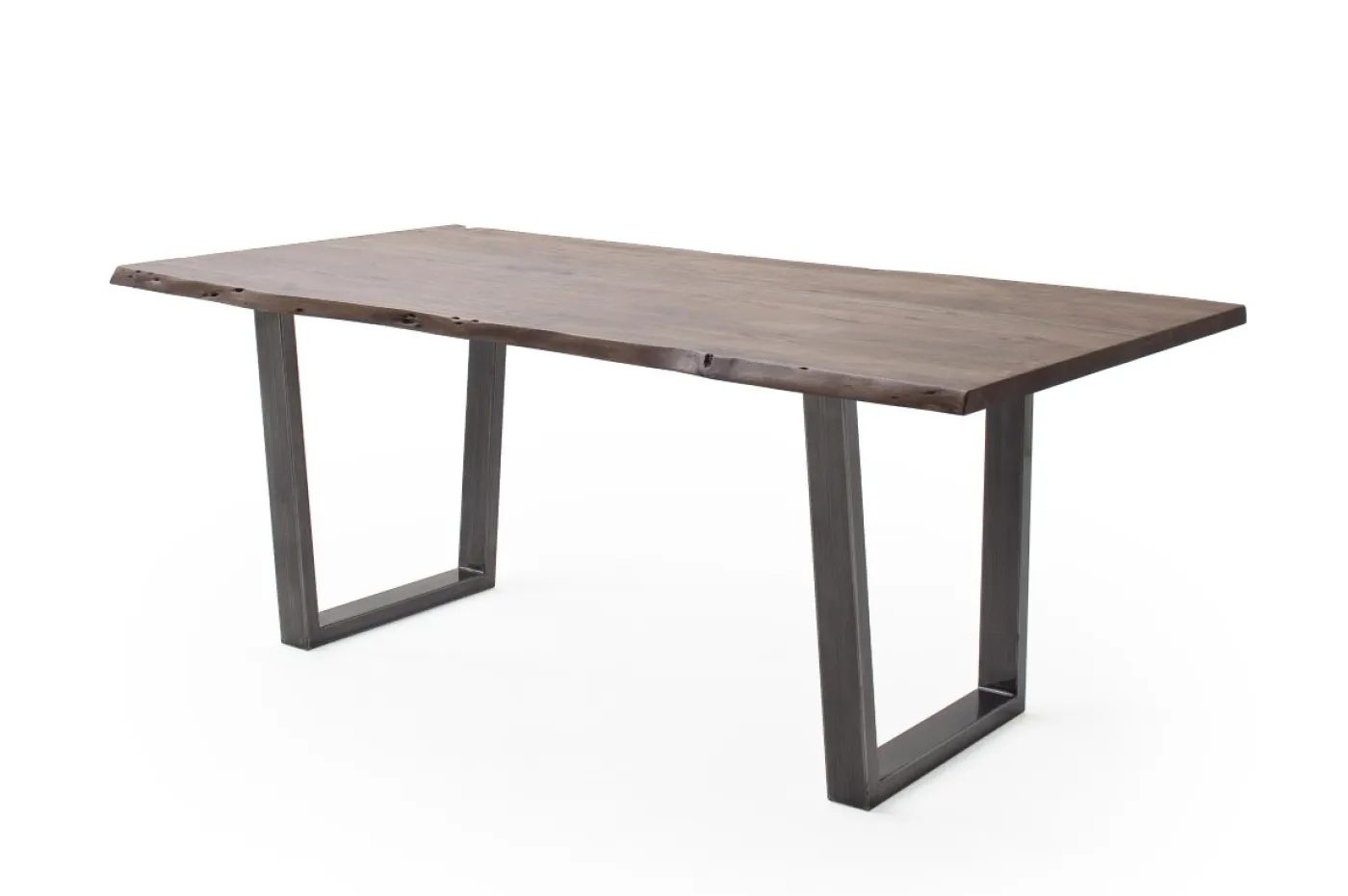 Esstisch Calabria | Akazie massiv | T-Gestell | walnuss / antik gewischt | 200 x 100 -Tischplatte 3,5 cm