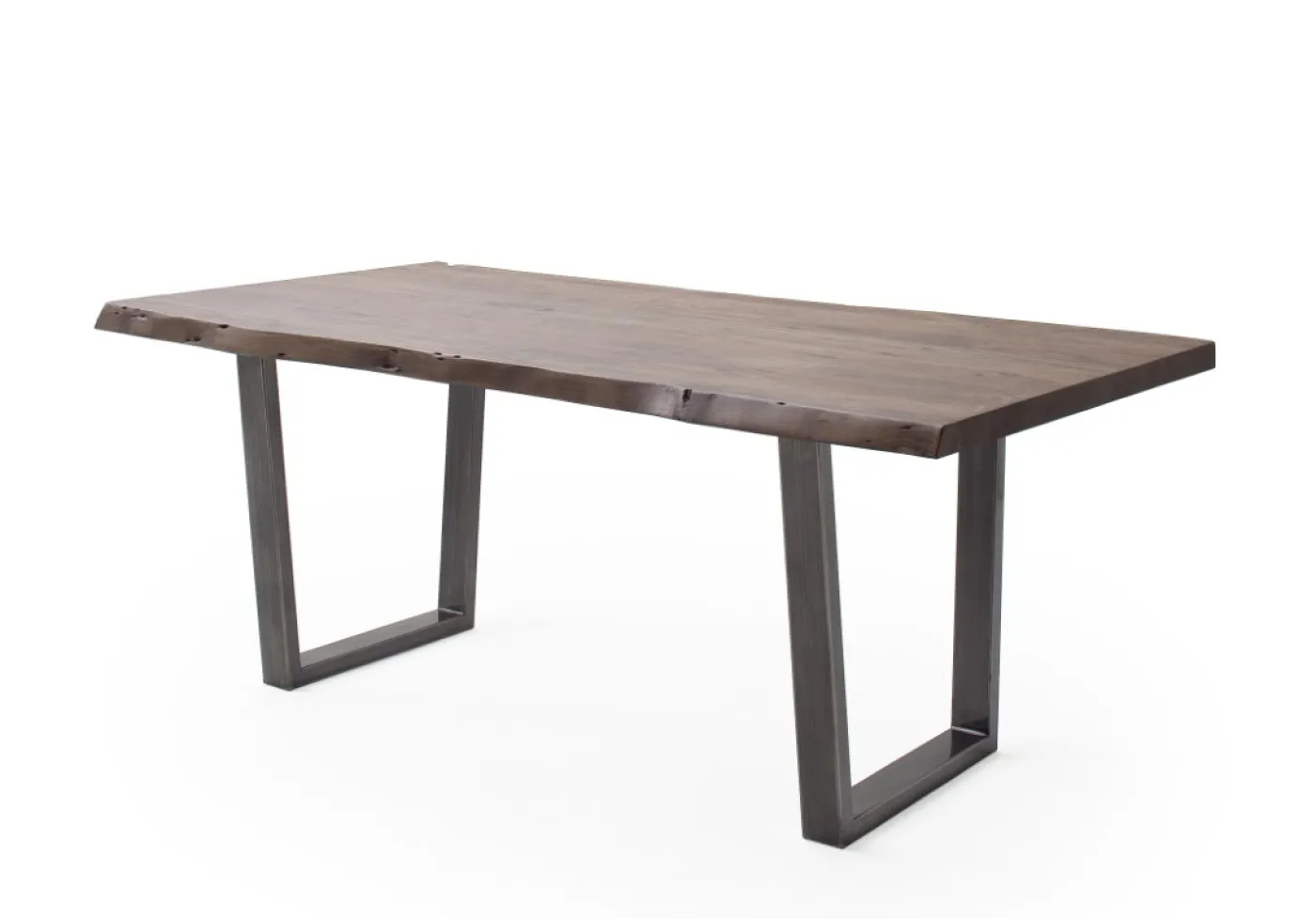 Esstisch Calabria | Akazie massiv | T-Gestell | walnuss / antik gewischt | 240 x 100-Tischplatte 5,5 cm