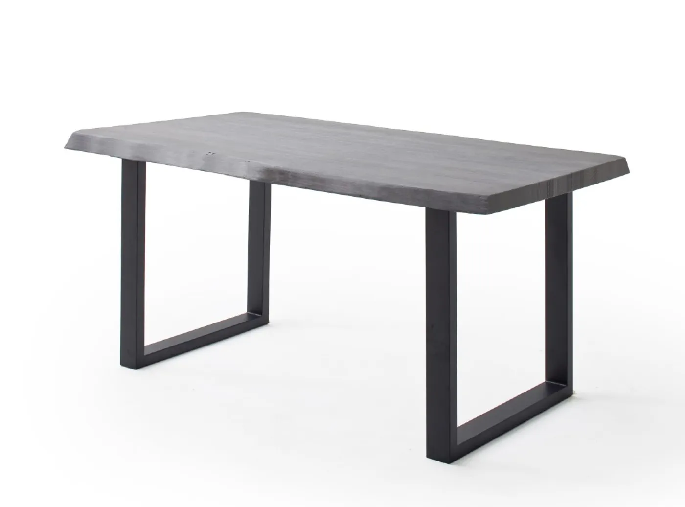 Esstisch Calabria | Akazie massiv | U-Gestell | grau / anthrazit | 200 x 100 -Tischplatte 5,5 cm