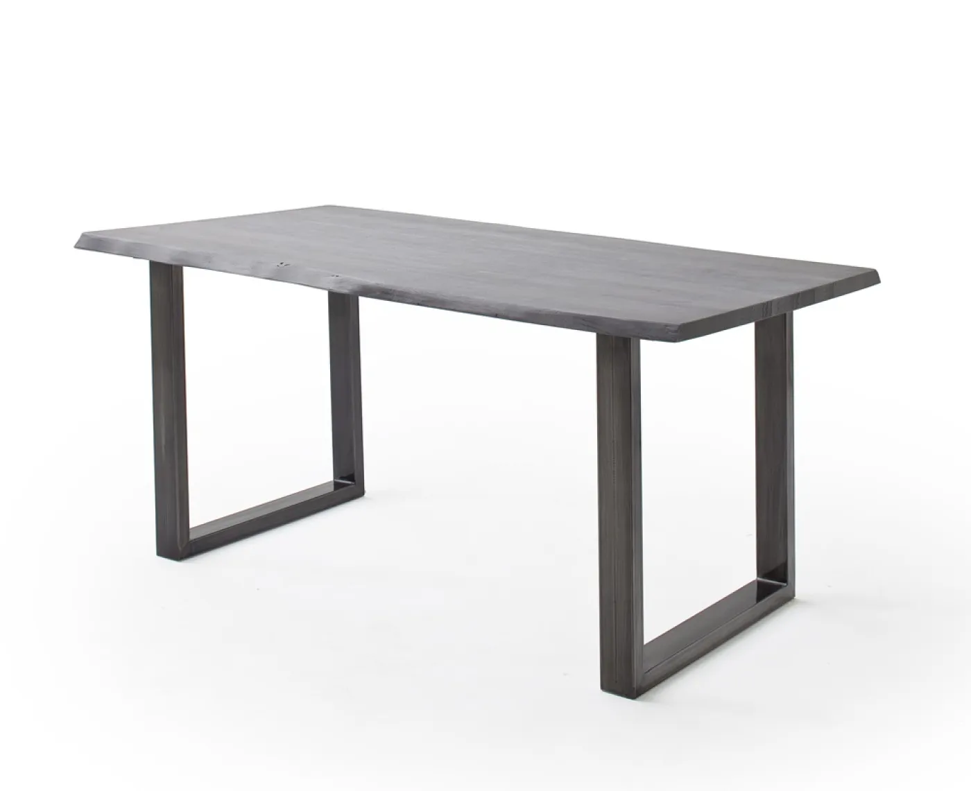 Esstisch Calabria | Akazie massiv | U-Gestell | grau / antik gewischt | 180 x 100-Tischplatte 3,5 cm