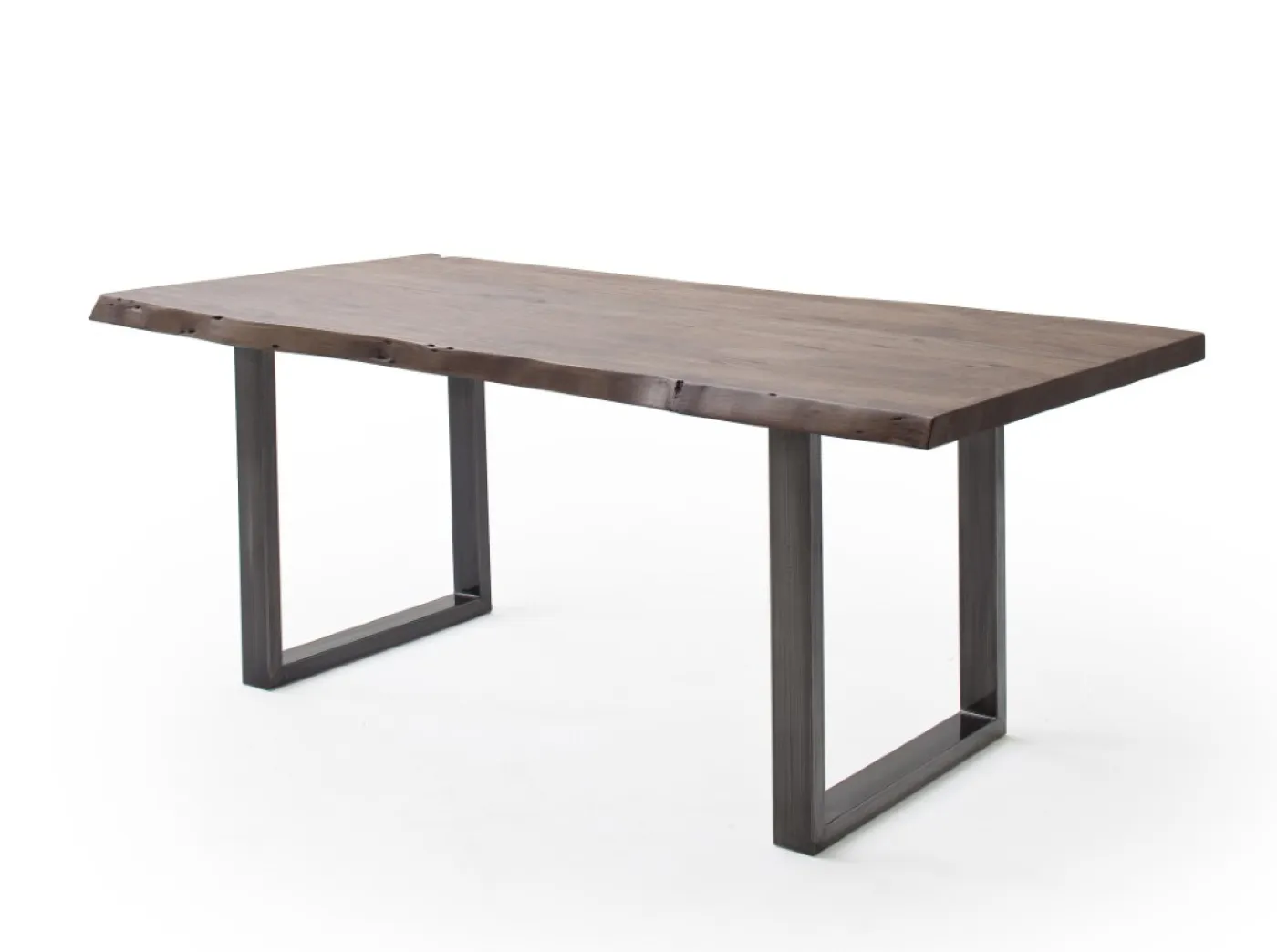 Esstisch Calabria | Akazie massiv | U-Gestell | walnuss / anthrazit | 240 x 100-Tischplatte 5,5 cm
