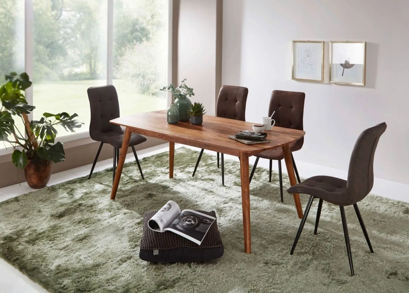 Esstisch Cleo | 120x60 | Sheesham Holz massiv | dunkelbraun