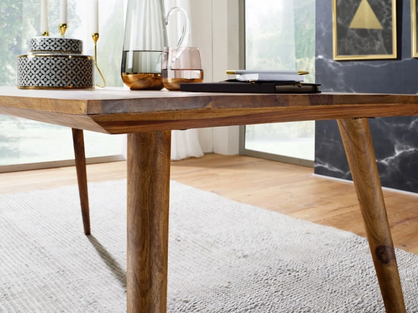 Esstisch Elias | 120x60 | Sheesham Holz massiv | dunkelbraun