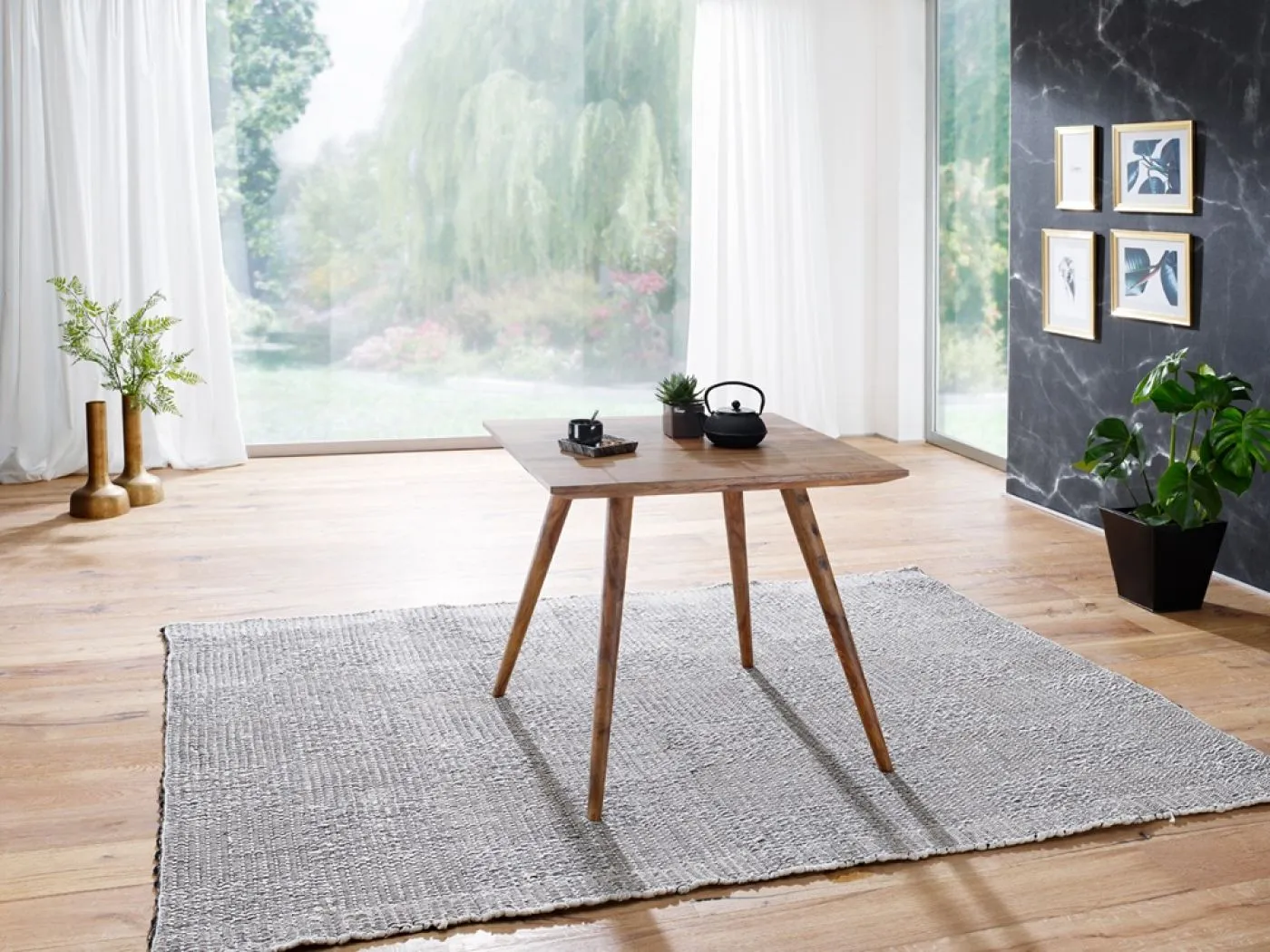 Esstisch Elias | 80x80 | Sheesham Holz massiv | dunkelbraun