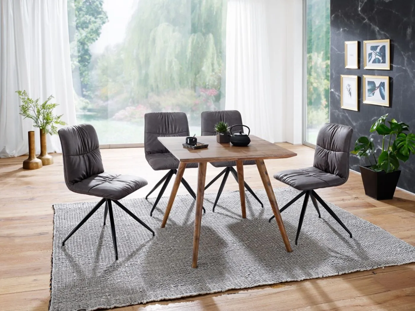 Esstisch Elias | 80x80 | Sheesham Holz massiv | dunkelbraun