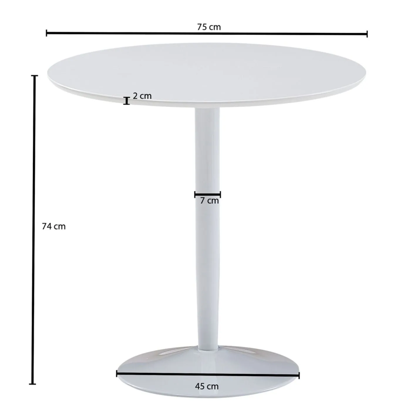 Esstisch Finn | rund weiß | Ø 75 cm