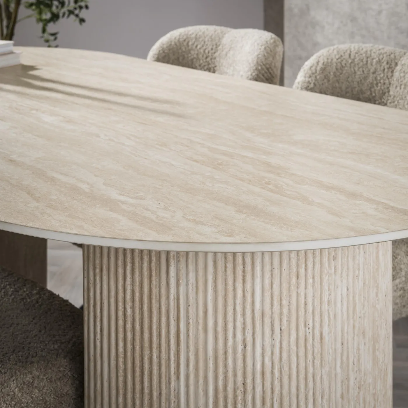 Esstisch Homa | Keramik Travertin | 180 cm | beige