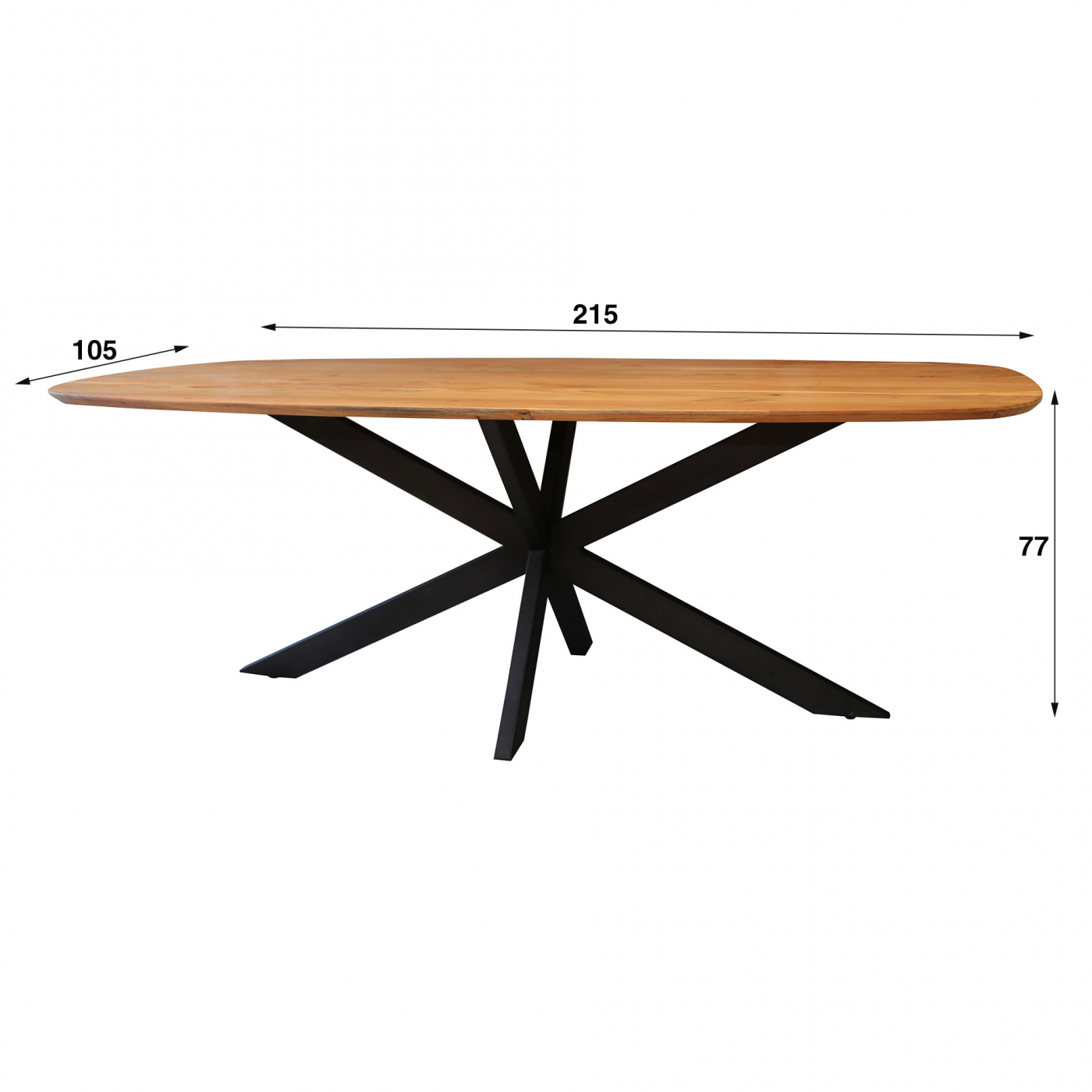 Esstisch Kumi | Akazie massiv | oval | 180/215cm | verschiedene Größen