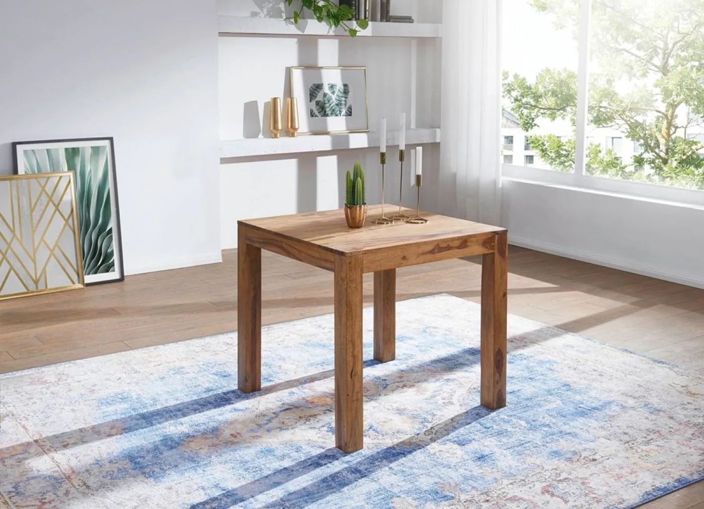 Esstisch Mibia 1 | 80x80 | Sheesham Holz massiv | dunkelbraun